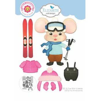 ELIZABETH CRAFT DESIGNS ELIZABETH CRAFT DESIGNS CUTE & WHIMSICAL LIVING IT UP BIG MOUSE WINTER ACCESSORIES DIE SET