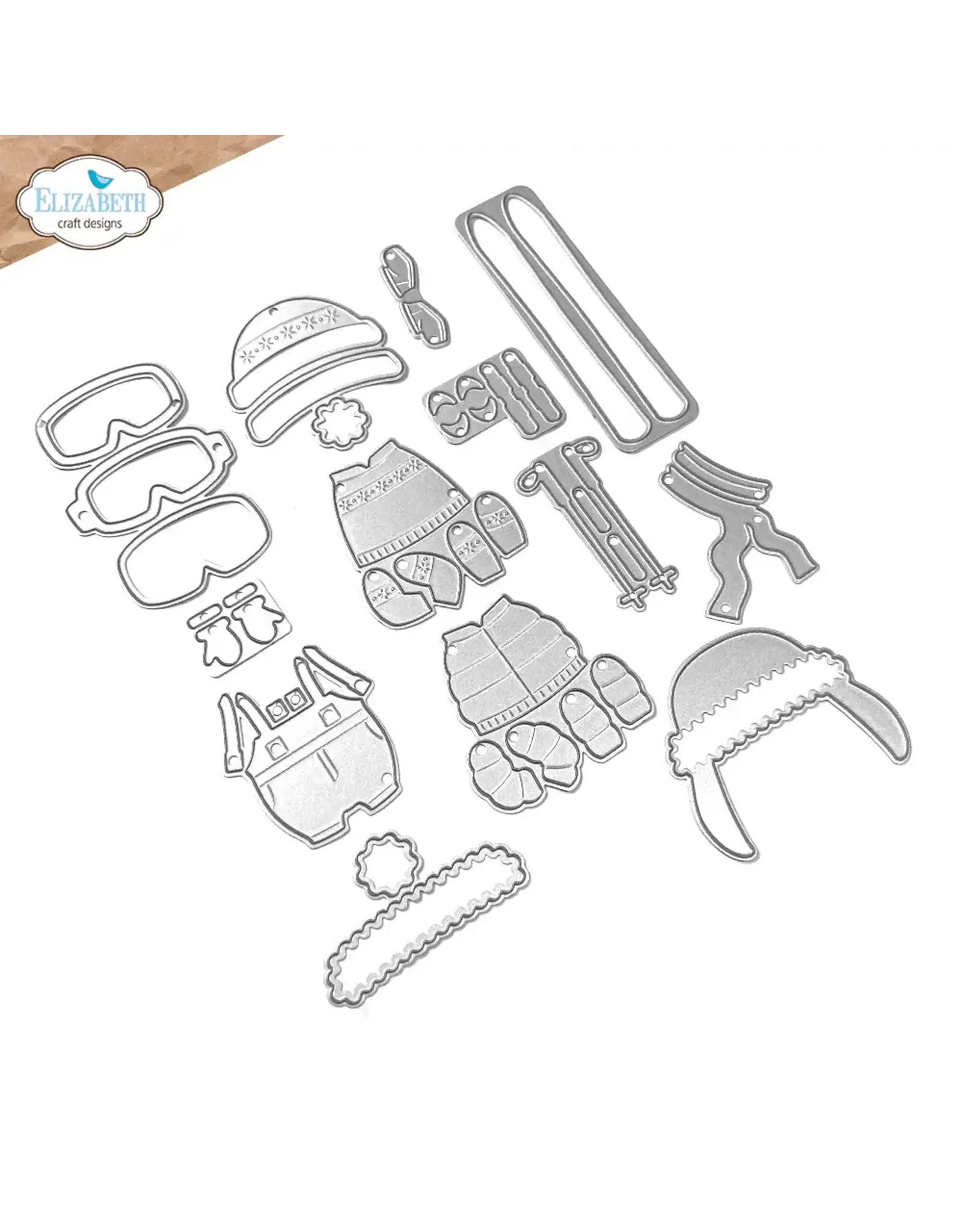 ELIZABETH CRAFT DESIGNS ELIZABETH CRAFT DESIGNS CUTE & WHIMSICAL LIVING IT UP BIG MOUSE WINTER ACCESSORIES DIE SET