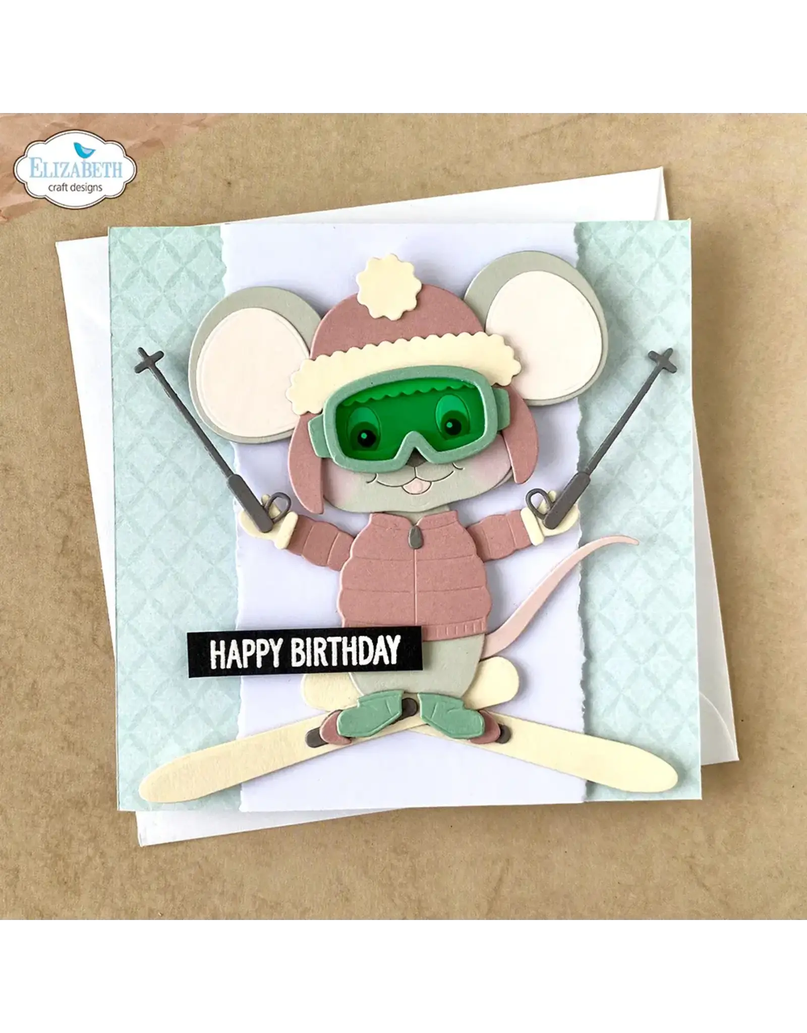 ELIZABETH CRAFT DESIGNS ELIZABETH CRAFT DESIGNS CUTE & WHIMSICAL LIVING IT UP BIG MOUSE WINTER ACCESSORIES DIE SET