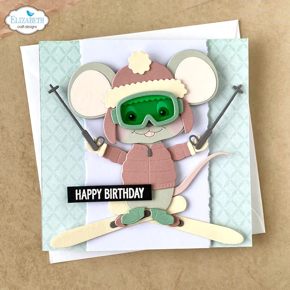ELIZABETH CRAFT DESIGNS ELIZABETH CRAFT DESIGNS CUTE & WHIMSICAL LIVING IT UP BIG MOUSE WINTER ACCESSORIES DIE SET