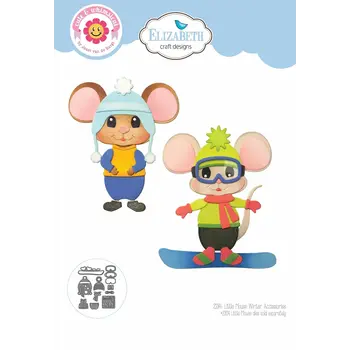 ELIZABETH CRAFT DESIGNS ELIZABETH CRAFT DESIGNS CUTE & WHIMSICAL LIVING IT UP LITTLE MOUSE WINTER ACCESSORIES DIE SET