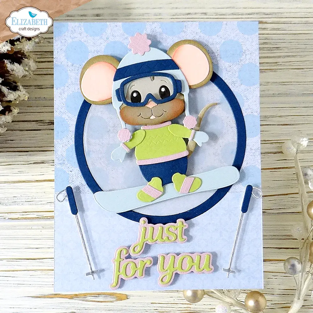 ELIZABETH CRAFT DESIGNS ELIZABETH CRAFT DESIGNS CUTE & WHIMSICAL LIVING IT UP LITTLE MOUSE WINTER ACCESSORIES DIE SET