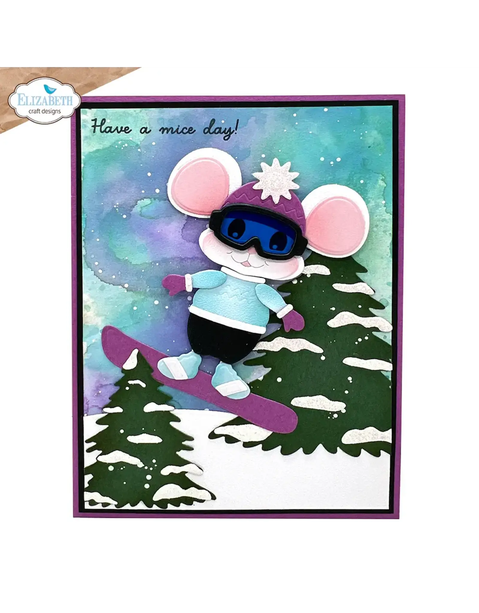 ELIZABETH CRAFT DESIGNS ELIZABETH CRAFT DESIGNS CUTE & WHIMSICAL LIVING IT UP LITTLE MOUSE WINTER ACCESSORIES DIE SET