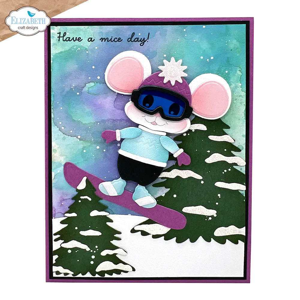 ELIZABETH CRAFT DESIGNS ELIZABETH CRAFT DESIGNS CUTE & WHIMSICAL LIVING IT UP LITTLE MOUSE WINTER ACCESSORIES DIE SET