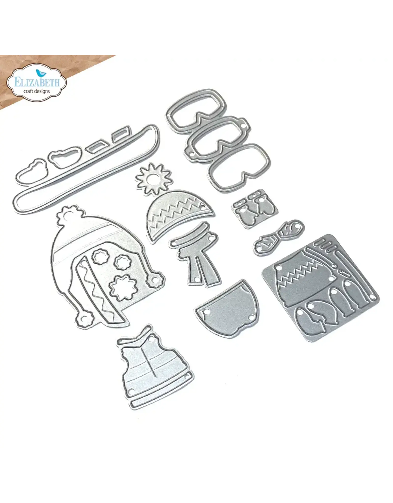 ELIZABETH CRAFT DESIGNS ELIZABETH CRAFT DESIGNS CUTE & WHIMSICAL LIVING IT UP LITTLE MOUSE WINTER ACCESSORIES DIE SET