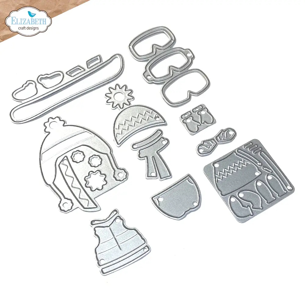 ELIZABETH CRAFT DESIGNS ELIZABETH CRAFT DESIGNS CUTE & WHIMSICAL LIVING IT UP LITTLE MOUSE WINTER ACCESSORIES DIE SET