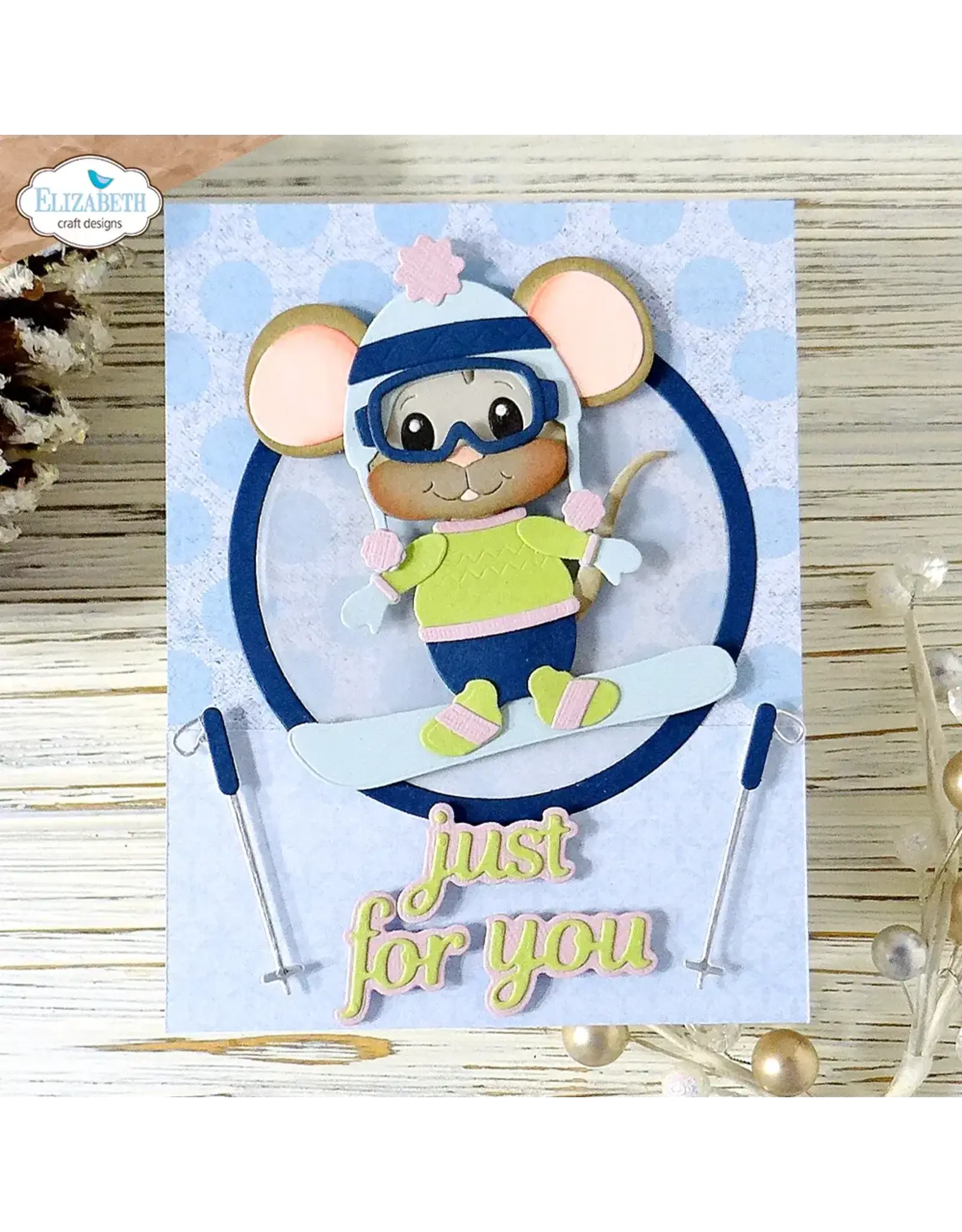 ELIZABETH CRAFT DESIGNS ELIZABETH CRAFT DESIGNS CUTE & WHIMSICAL LIVING IT UP LITTLE MOUSE WINTER ACCESSORIES DIE SET
