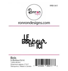 RONRON DESIGNS RONRON DESIGNS LE BONHEUR EST ICI WOOD PIECE