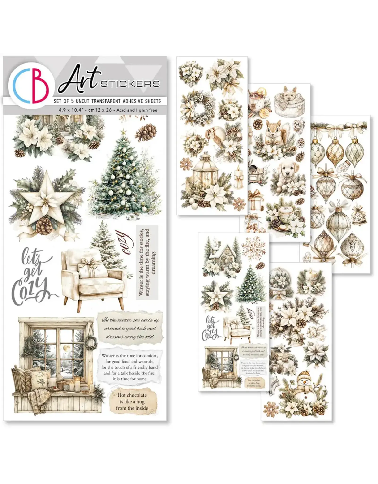 CIAO BELLA CIAO BELLA WINTER SEASON TRANSPARENT ADHESIVE SHEETS 5/PK