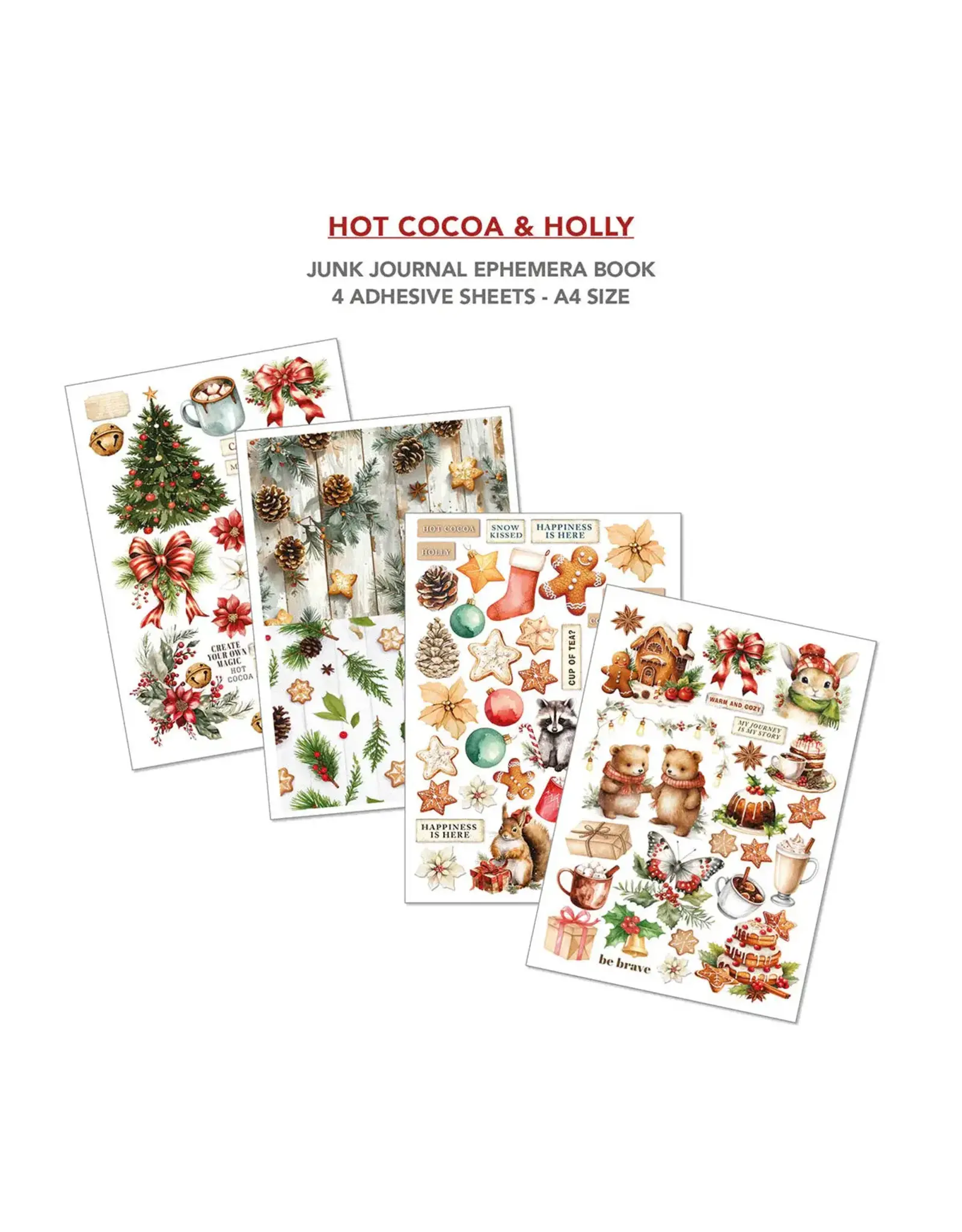 CIAO BELLA CIAO BELLA HOT COCOA & HOLLY JUNK JOURNAL & EPHEMERA 32/PK