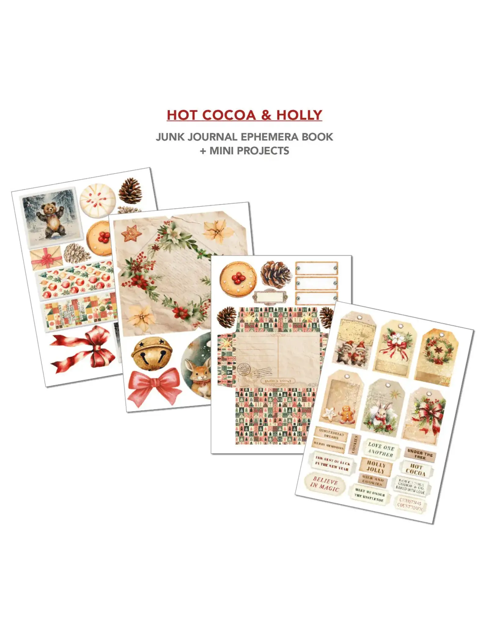 CIAO BELLA CIAO BELLA HOT COCOA & HOLLY JUNK JOURNAL & EPHEMERA 32/PK