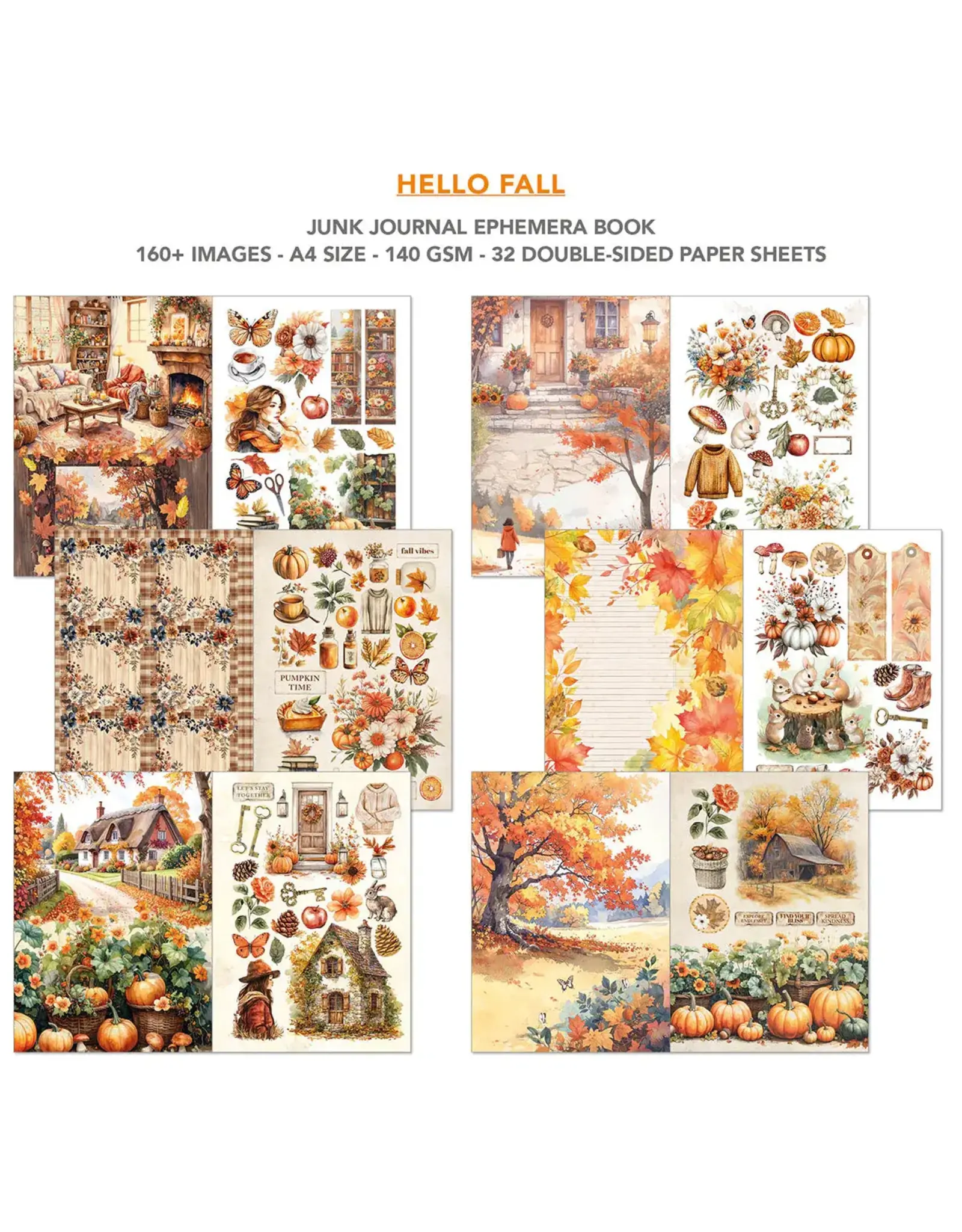 CIAO BELLA CIAO BELLA HELLO FALL JUNK JOURNAL & EPHEMERA 32/PK