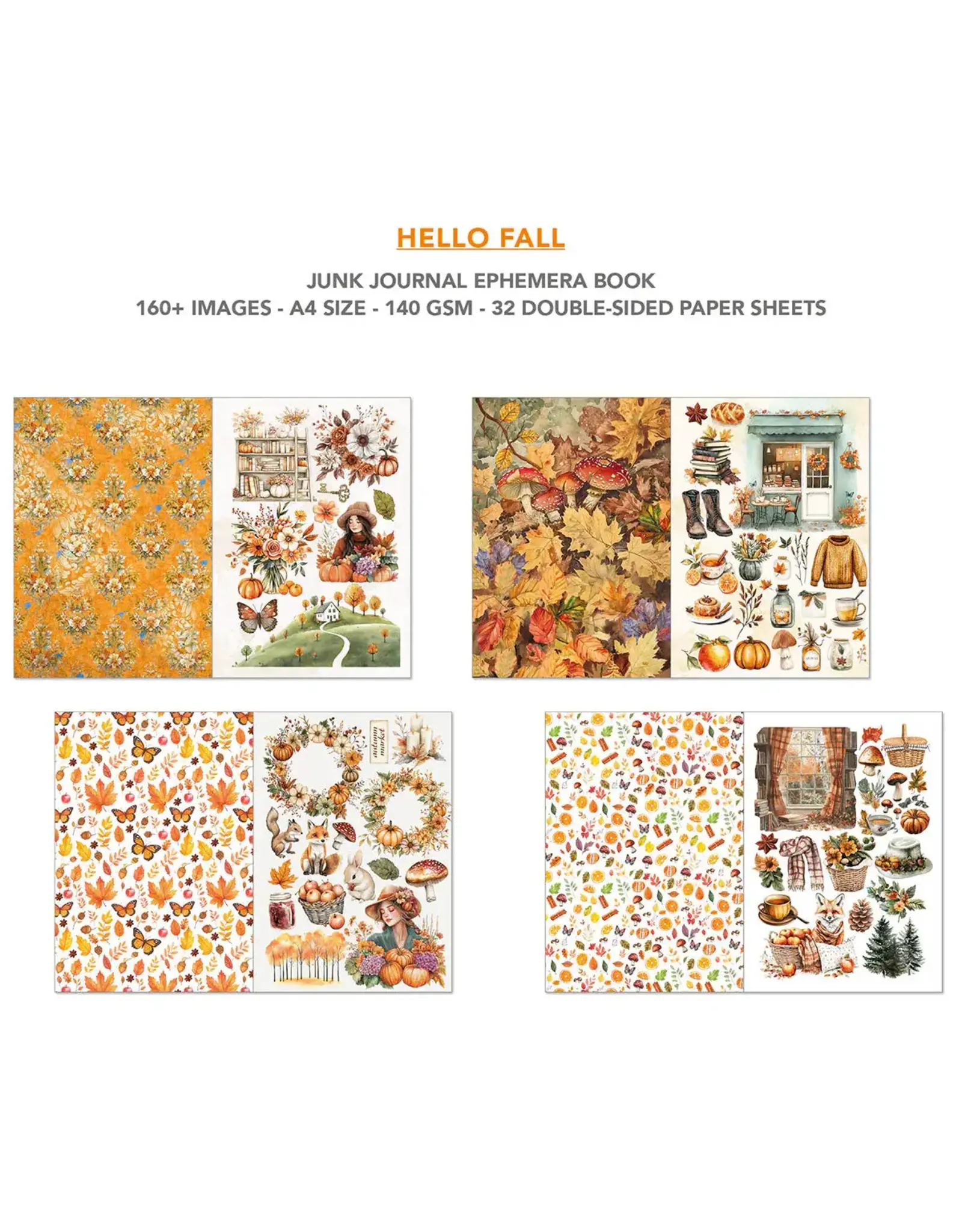CIAO BELLA CIAO BELLA HELLO FALL JUNK JOURNAL & EPHEMERA 32/PK