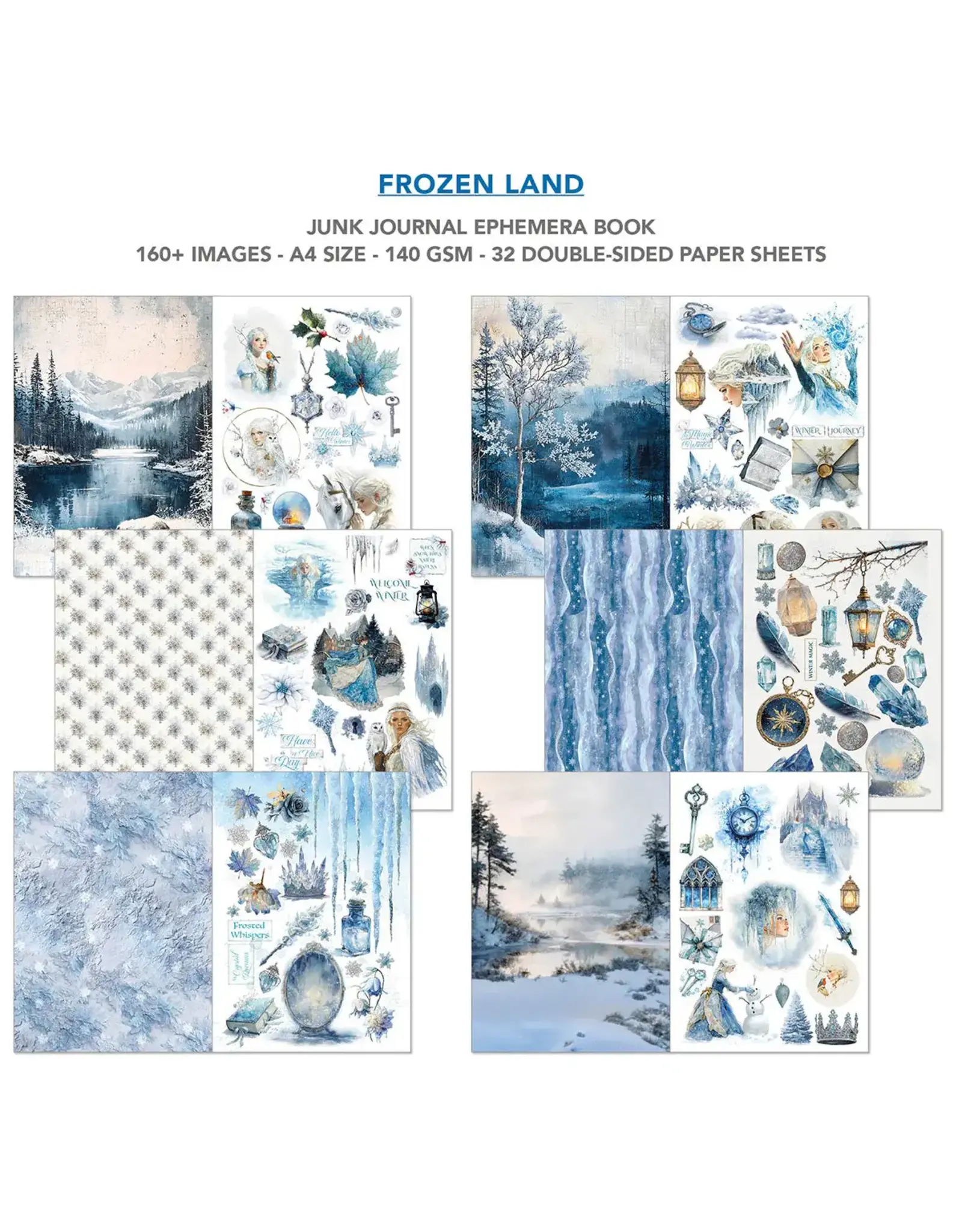CIAO BELLA CIAO BELLA FROZEN LAND JUNK JOURNAL & EPHEMERA 32/PK