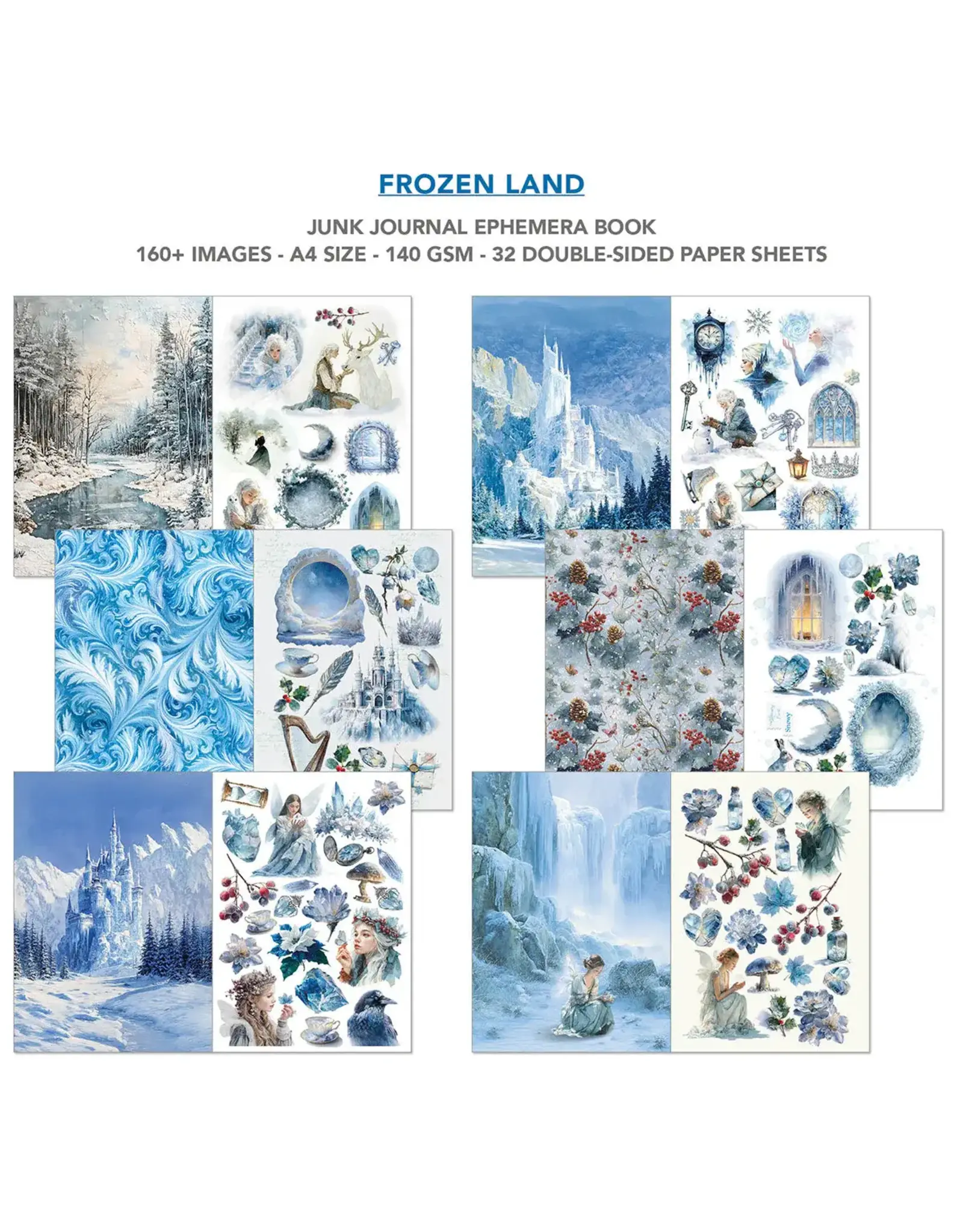 CIAO BELLA CIAO BELLA FROZEN LAND JUNK JOURNAL & EPHEMERA 32/PK