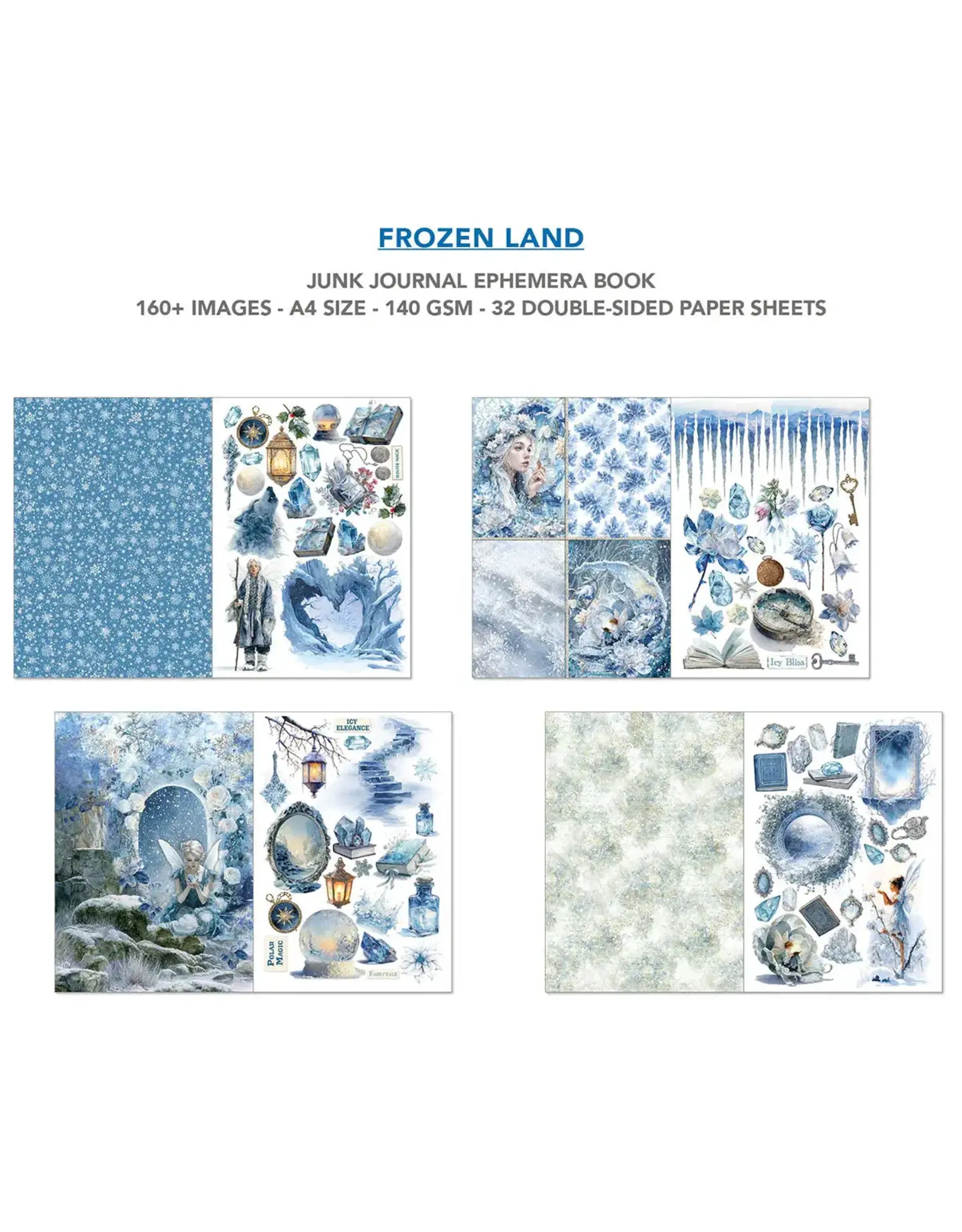 CIAO BELLA CIAO BELLA FROZEN LAND JUNK JOURNAL & EPHEMERA 32/PK