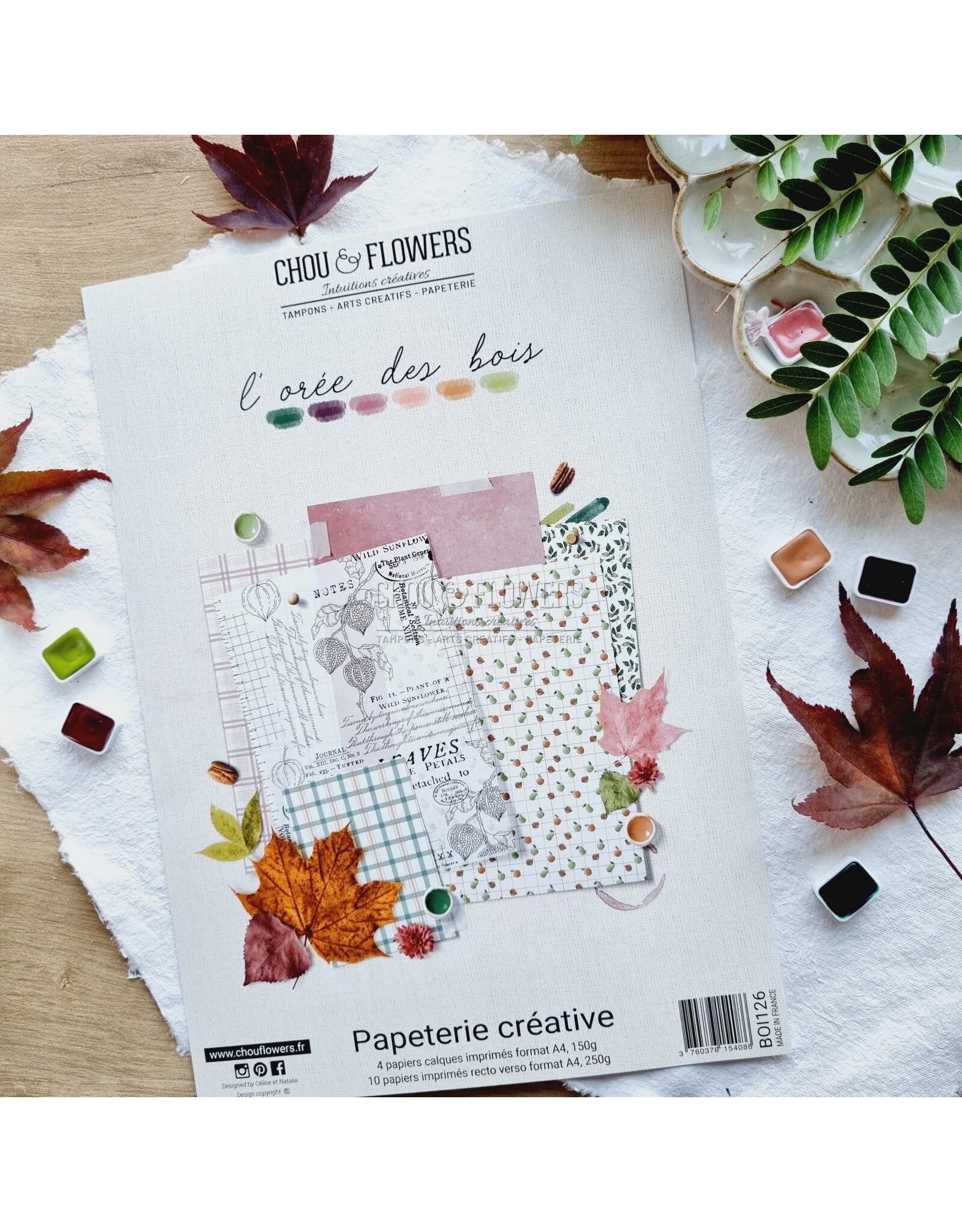 CHOU & FLOWERS CHOU & FLOWERS COLLECTION L'ORÉE DES BOIS PAPETERIE CRÉATIVE A4 COLLECTION PACK