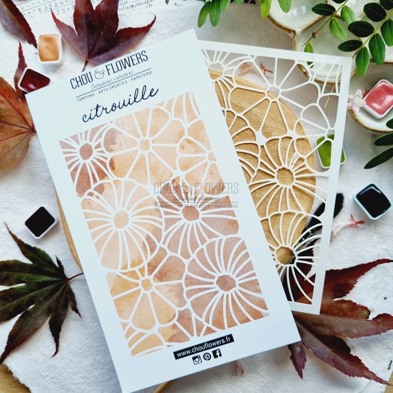 CHOU & FLOWERS CHOU & FLOWERS COLLECTION L'ORÉE DES BOIS LES POCHOIRS A6 CITROUILLES