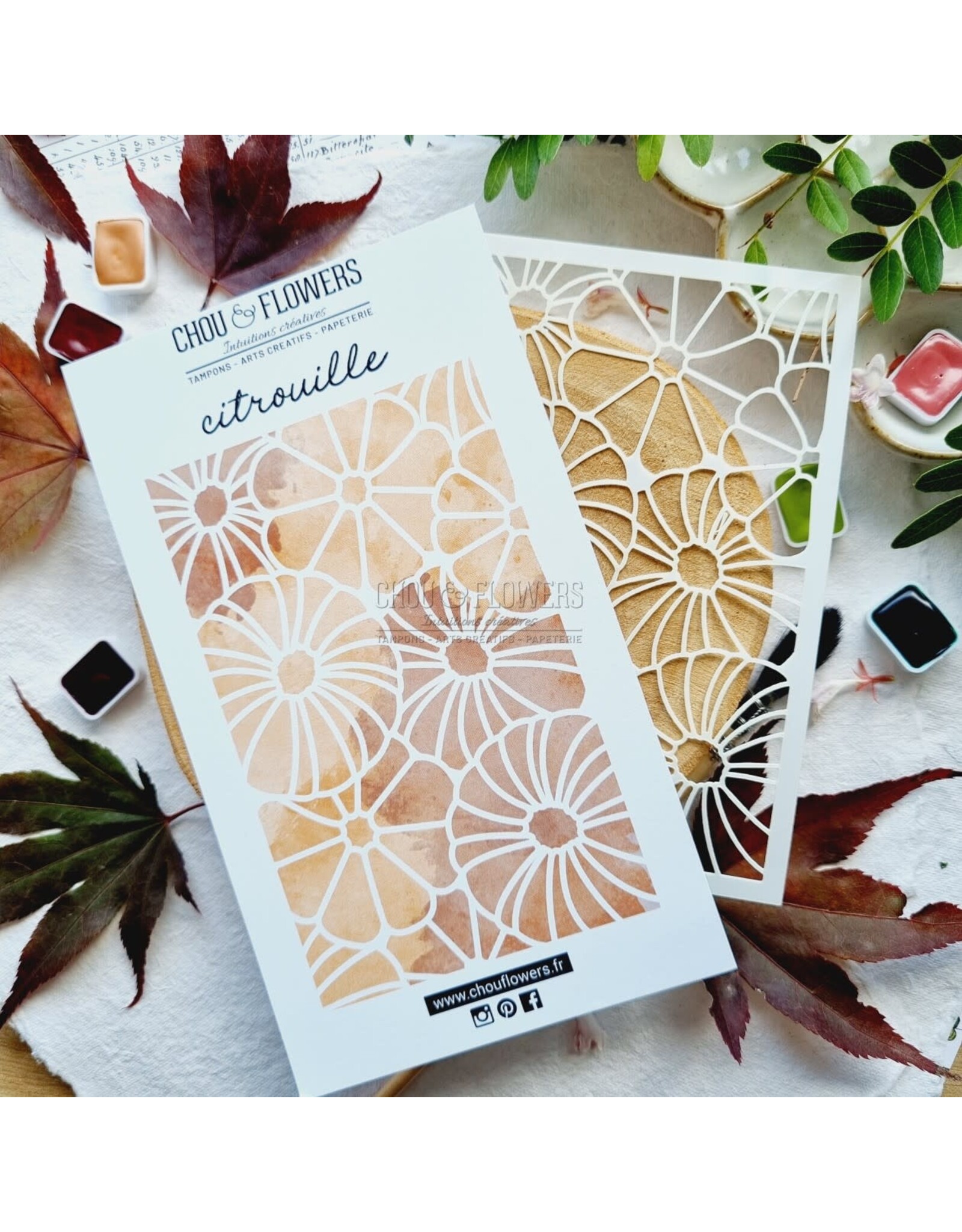 CHOU & FLOWERS CHOU & FLOWERS COLLECTION L'ORÉE DES BOIS LES POCHOIRS A6 CITROUILLES