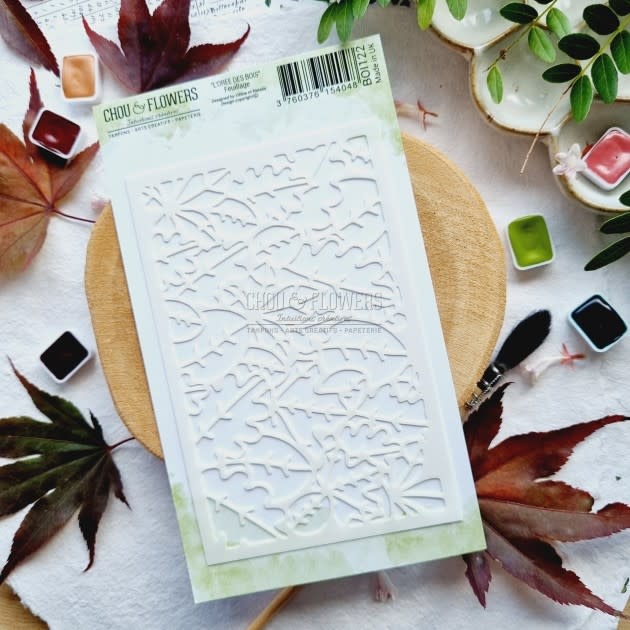 CHOU & FLOWERS CHOU & FLOWERS COLLECTION L'ORÉE DES BOIS LES POCHOIRS A6 FEUILLAGES