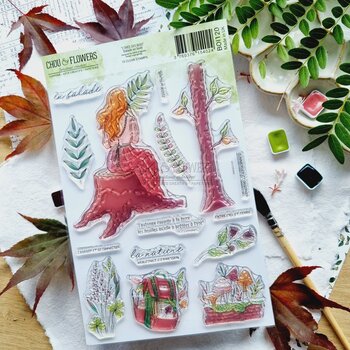 CHOU & FLOWERS CHOU & FLOWERS COLLECTION L'ORÉE DES BOIS BALADE EN FORÊT A5 CLEAR STAMP SET