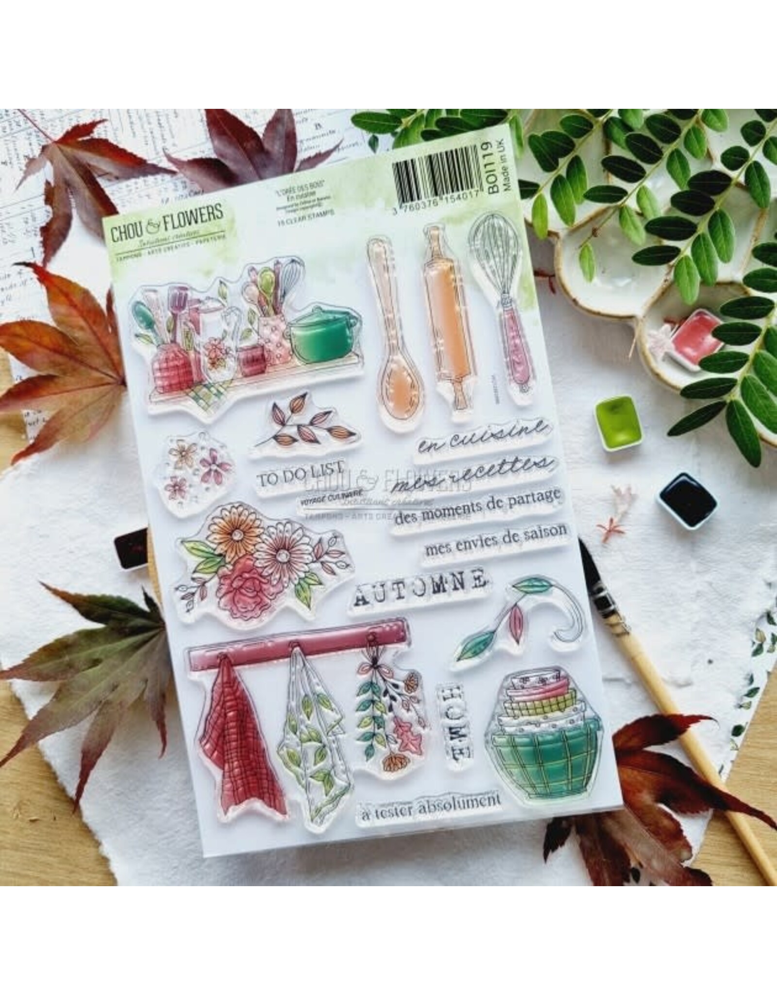 CHOU & FLOWERS CHOU & FLOWERS COLLECTION L'ORÉE DES BOIS EN CUISUNE A5 CLEAR STAMP SET
