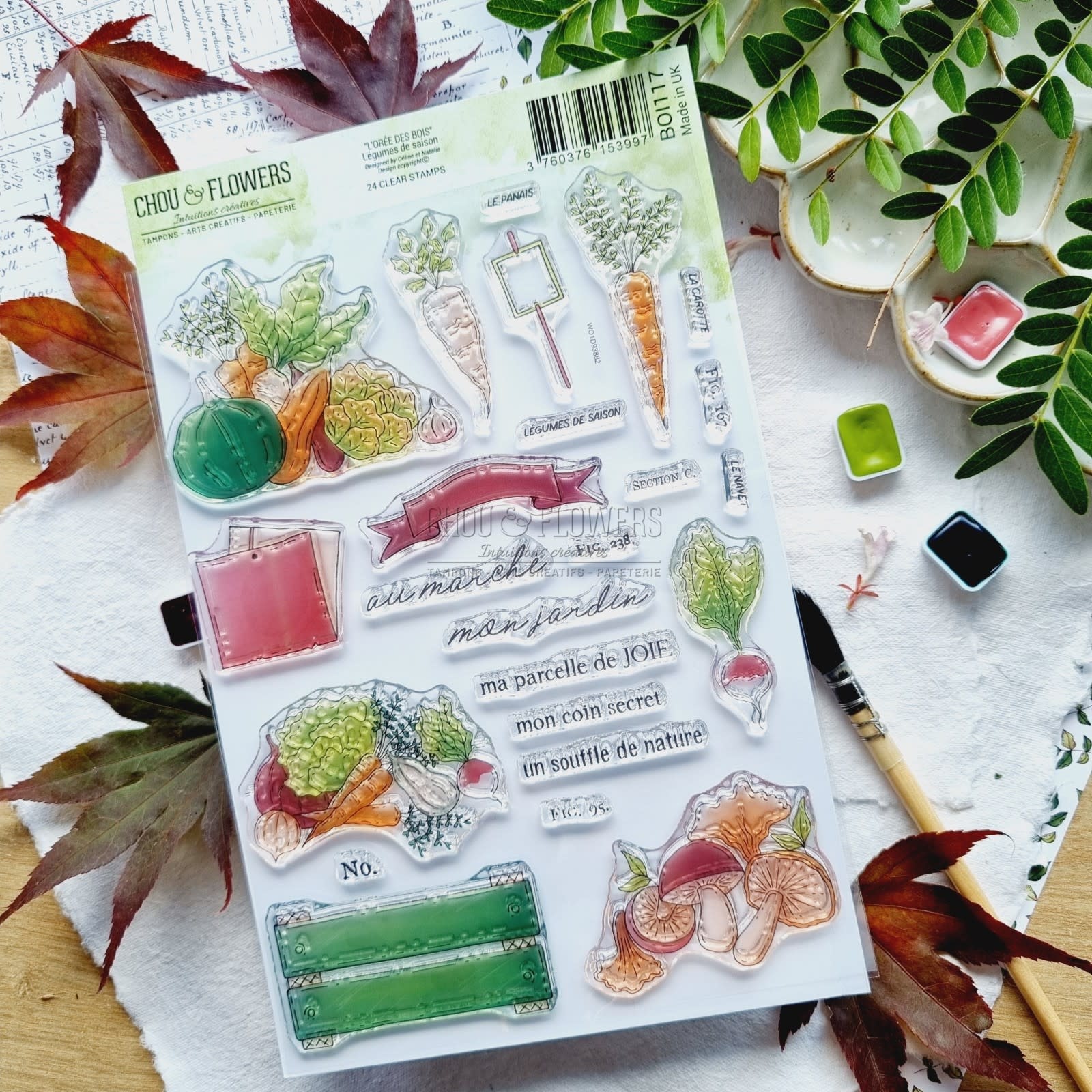 CHOU & FLOWERS CHOU & FLOWERS COLLECTION L'ORÉE DES BOIS LÉGUMES DE SAISON A5 CLEAR STAMP SET