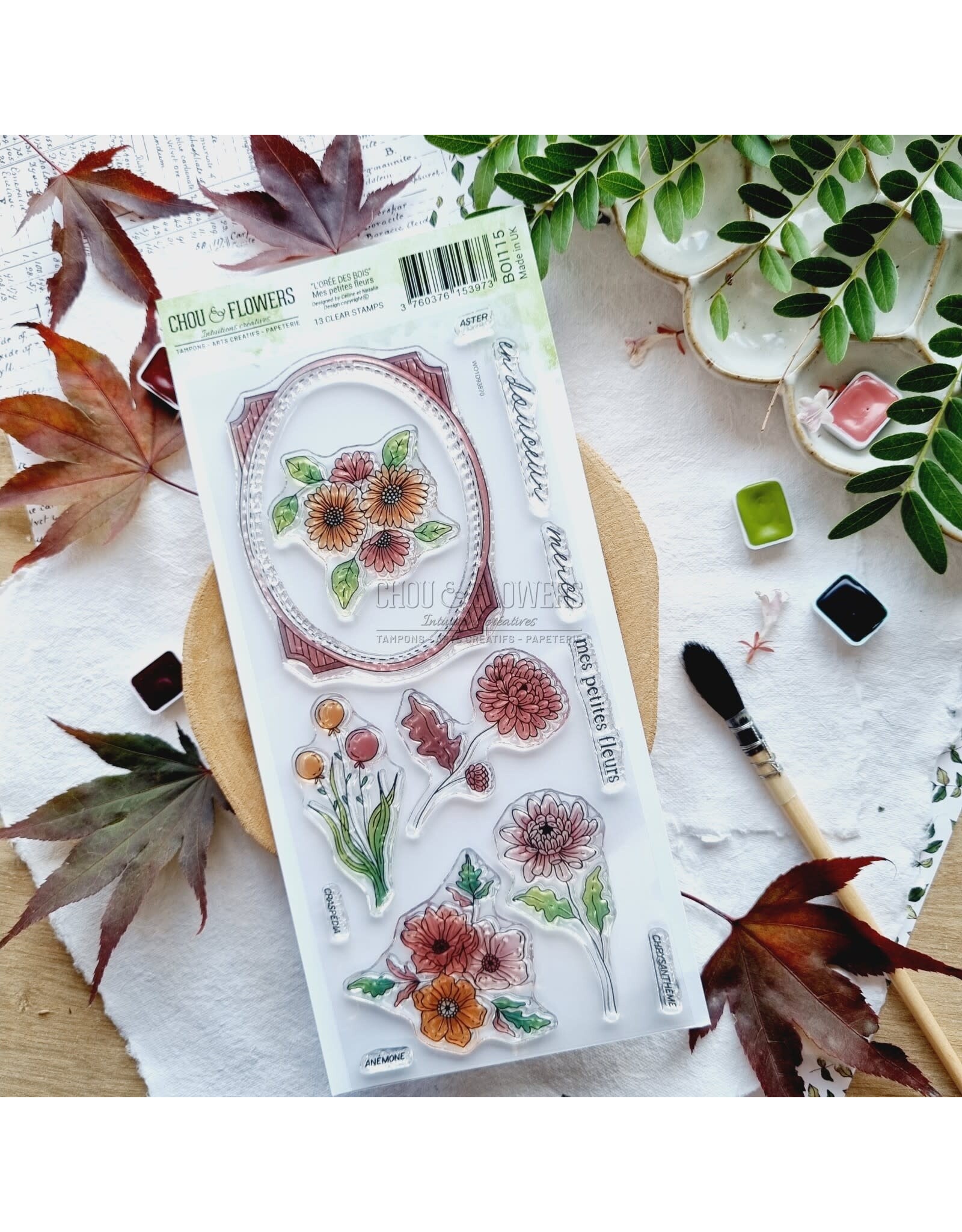 CHOU & FLOWERS CHOU & FLOWERS COLLECTION L'ORÉE DES BOIS MES PETITES FLEURS DL CLEAR STAMP SET