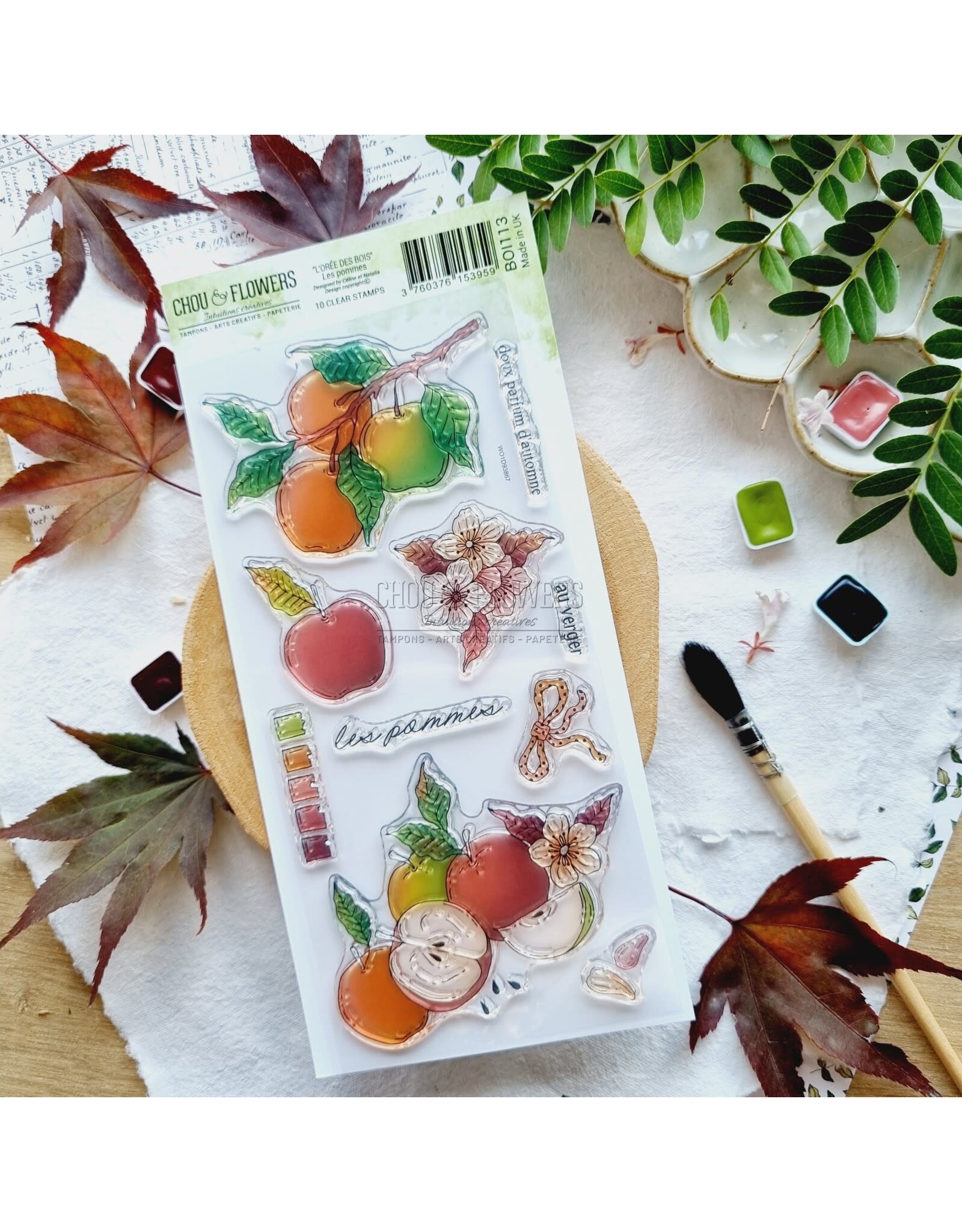 CHOU & FLOWERS CHOU & FLOWERS COLLECTION L'ORÉE DES BOIS LES POMMES DL CLEAR STAMP SET
