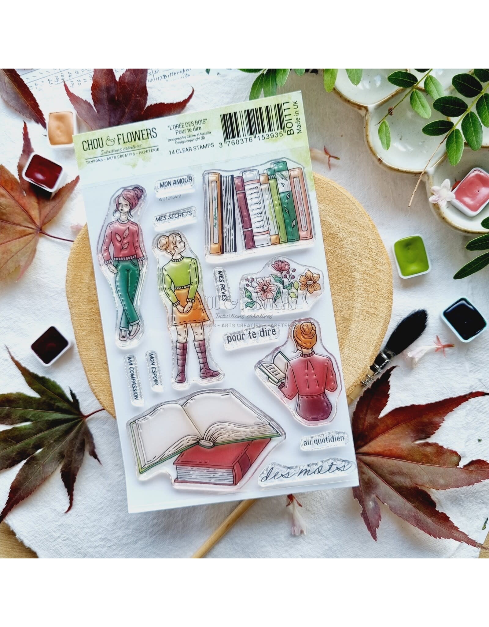 CHOU & FLOWERS CHOU & FLOWERS COLLECTION L'ORÉE DES BOIS POUR TE DIRE A6 CLEAR STAMP SET