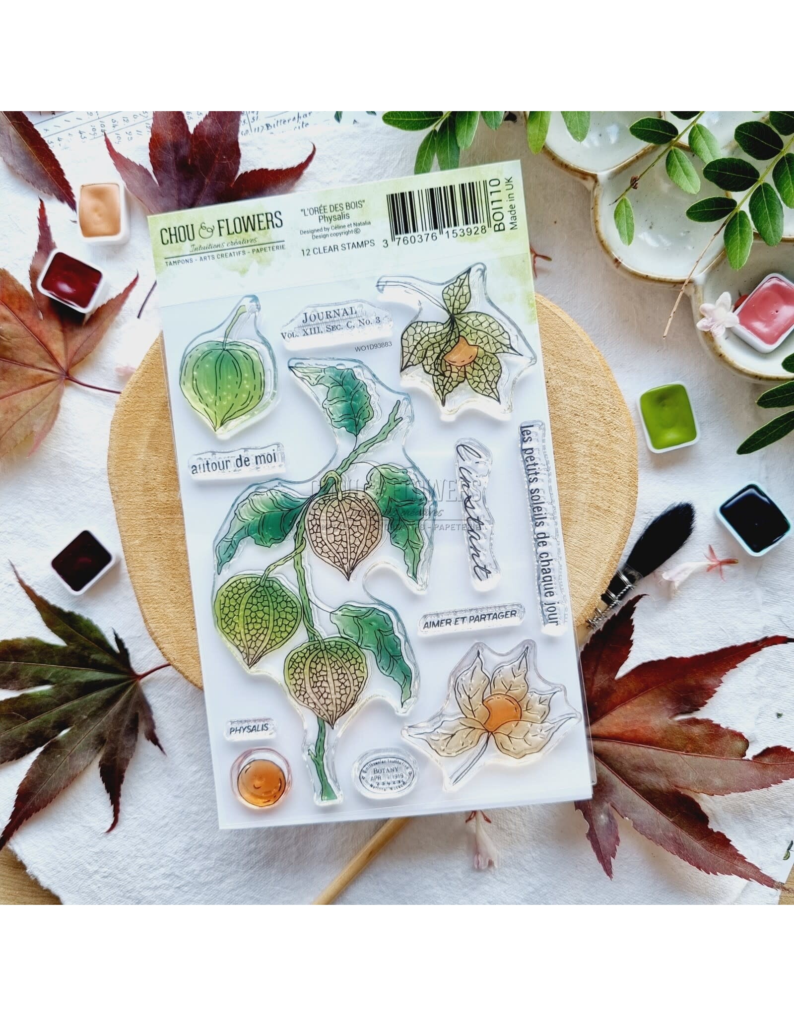 CHOU & FLOWERS CHOU & FLOWERS COLLECTION L'ORÉE DES BOIS PHYSALIS A6 CLEAR STAMP SET