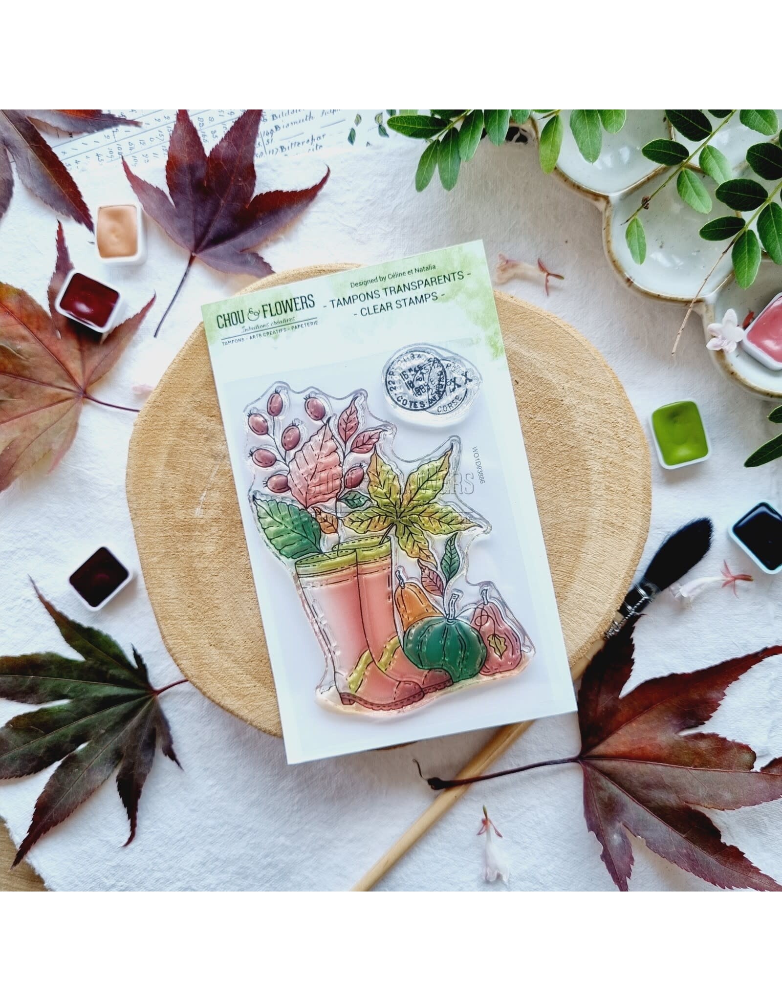 CHOU & FLOWERS CHOU & FLOWERS COLLECTION L'ORÉE DES BOIS LES BOTTES DE PLUIE A7 CLEAR STAMP SET