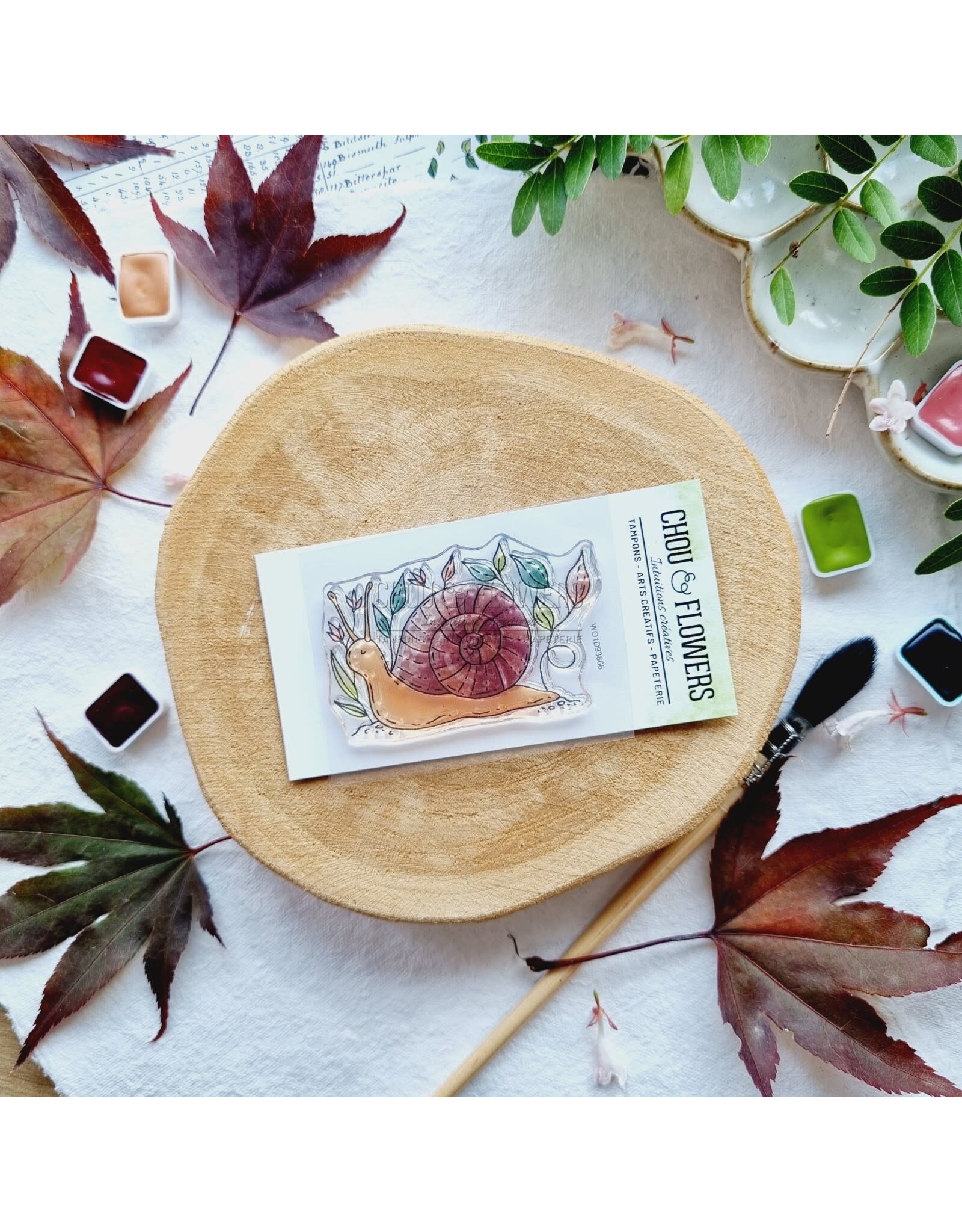 CHOU & FLOWERS CHOU & FLOWERS COLLECTION L'ORÉE DES BOIS L'ESCARGOT A8 CLEAR STAMP