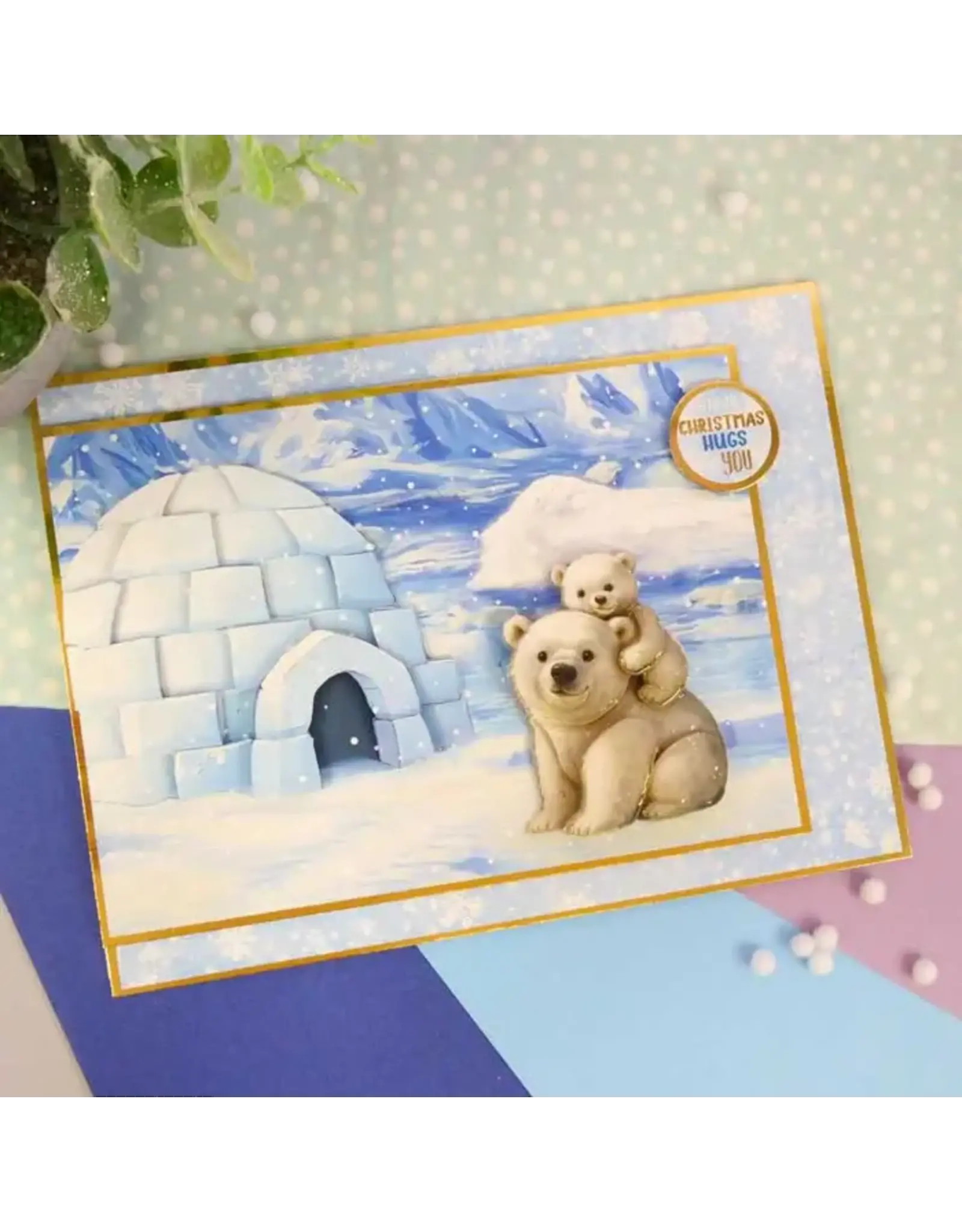 HUNKYDORY CRAFTS LTD. HUNKYDORY POLAR BEARS DECOUPAGE TOPPERS