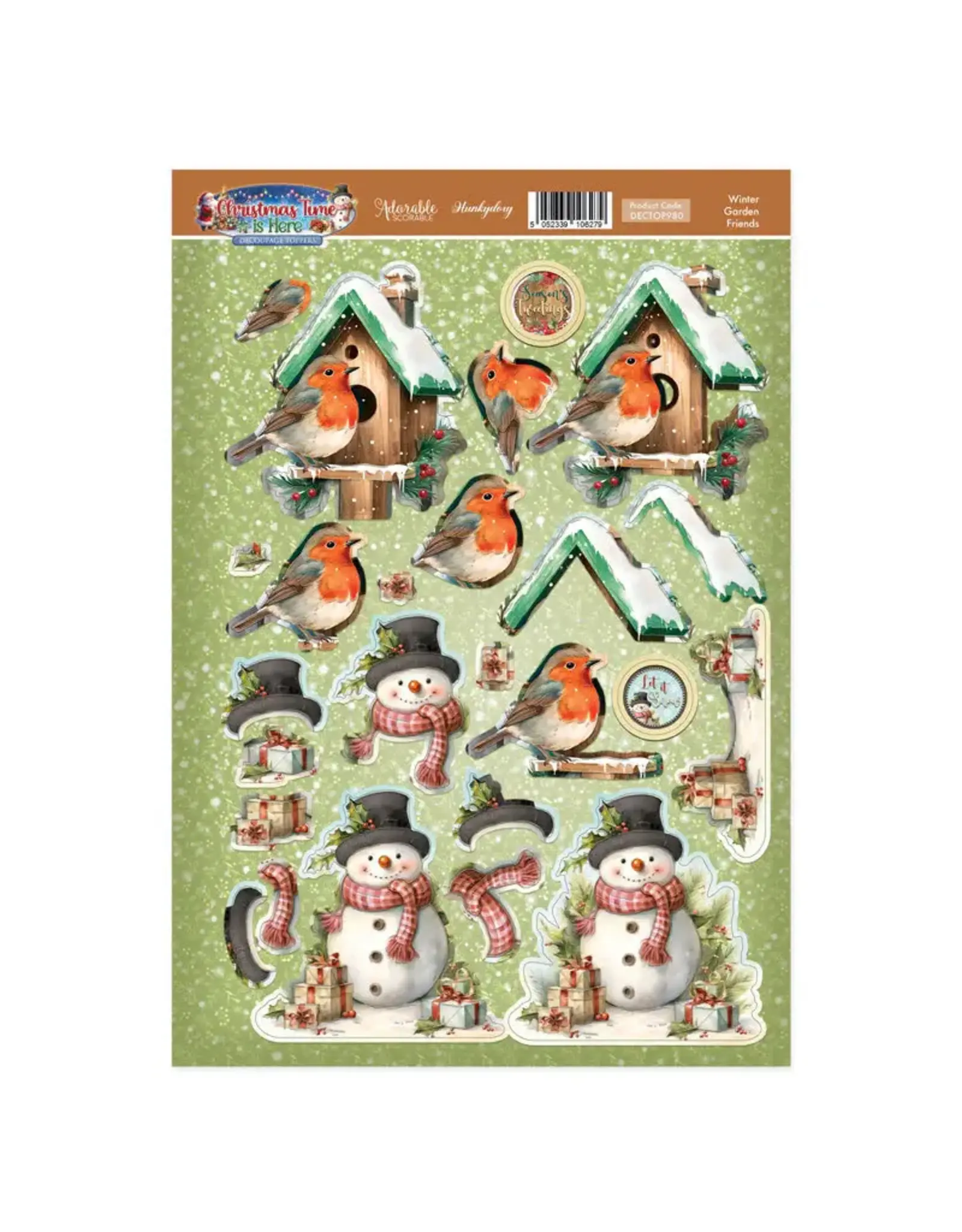 HUNKYDORY CRAFTS LTD. HUNKYDORY WINTER GARDEN DECOUPAGE TOPPERS