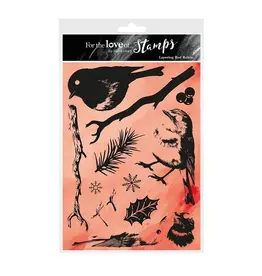 HUNKYDORY CRAFTS LTD. HUNKYDORY FOR THE LOVE OF STAMPS RED ROBIN LAYERING CLEAR STAMP SET