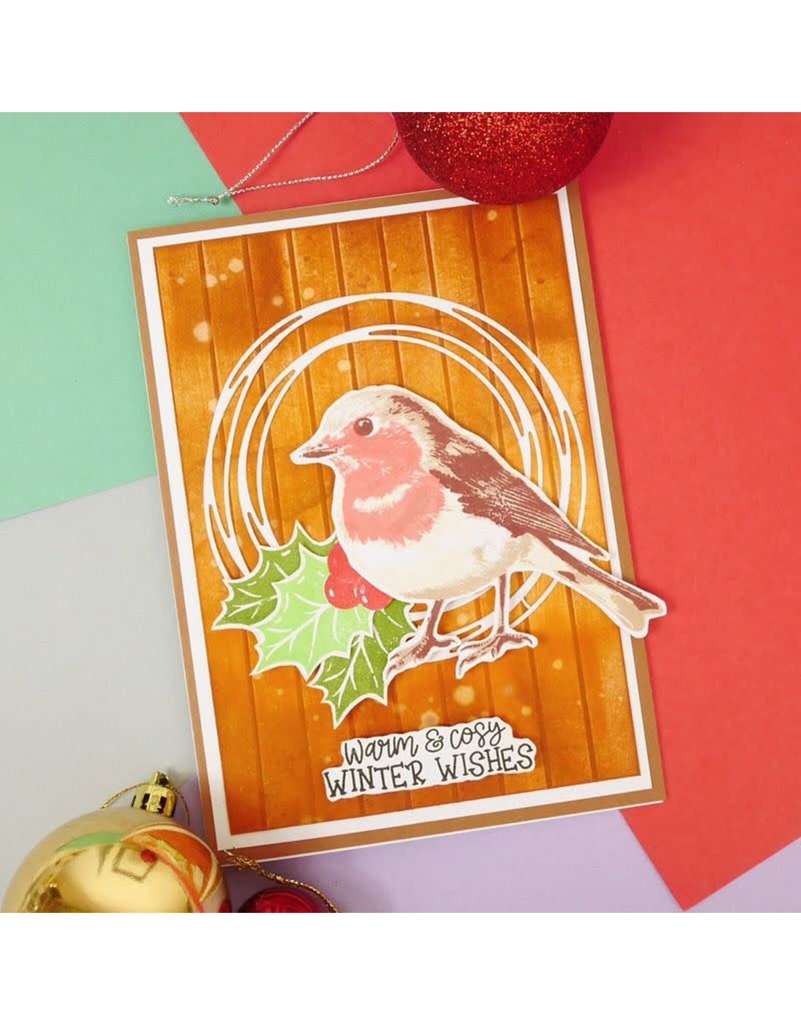 HUNKYDORY CRAFTS LTD. HUNKYDORY FOR THE LOVE OF STAMPS RED ROBIN LAYERING CLEAR STAMP SET