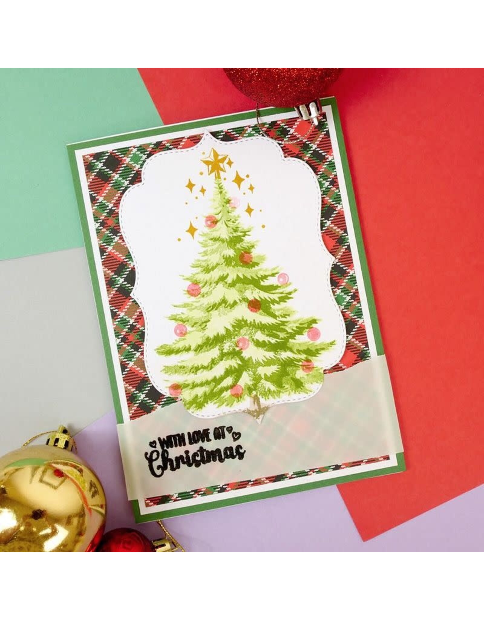HUNKYDORY CRAFTS LTD. HUNKYDORY FOR THE LOVE OF STAMPS CHRISTMAS TREE LAYERING CLEAR STAMP SET