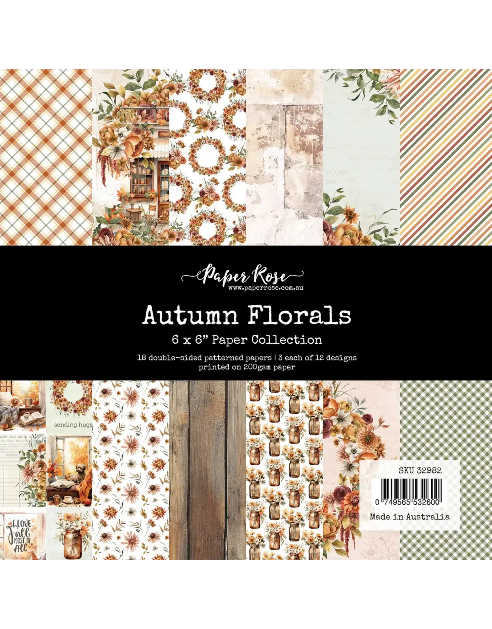 PAPER ROSE PAPER ROSE AUTUMN FLORALS 6x6 PAPER COLLECTION