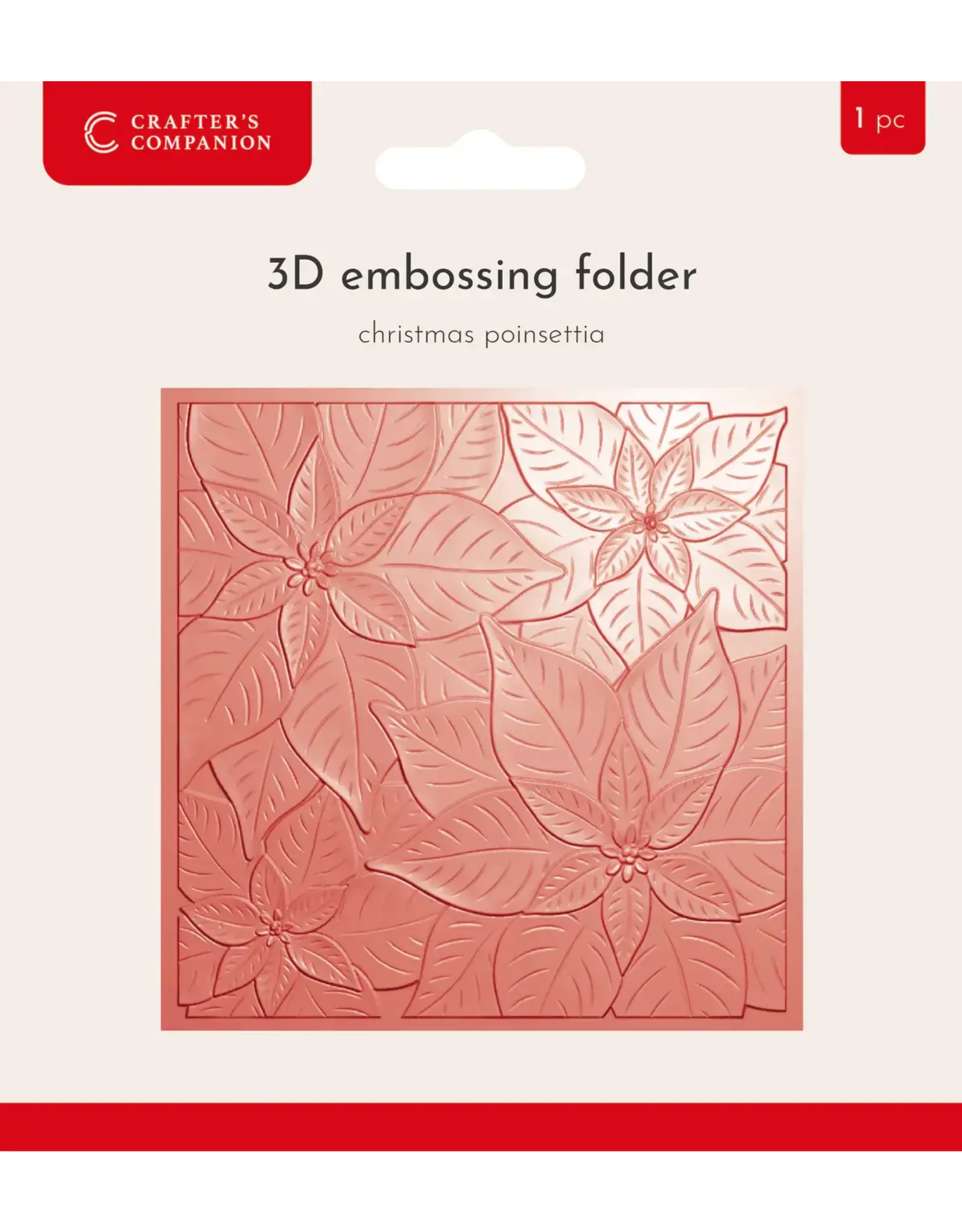 CRAFTERS COMPANION CRAFTERS COMPANION CHRISTMAS POINSETTIA 3D EMBOSSING FOLDER