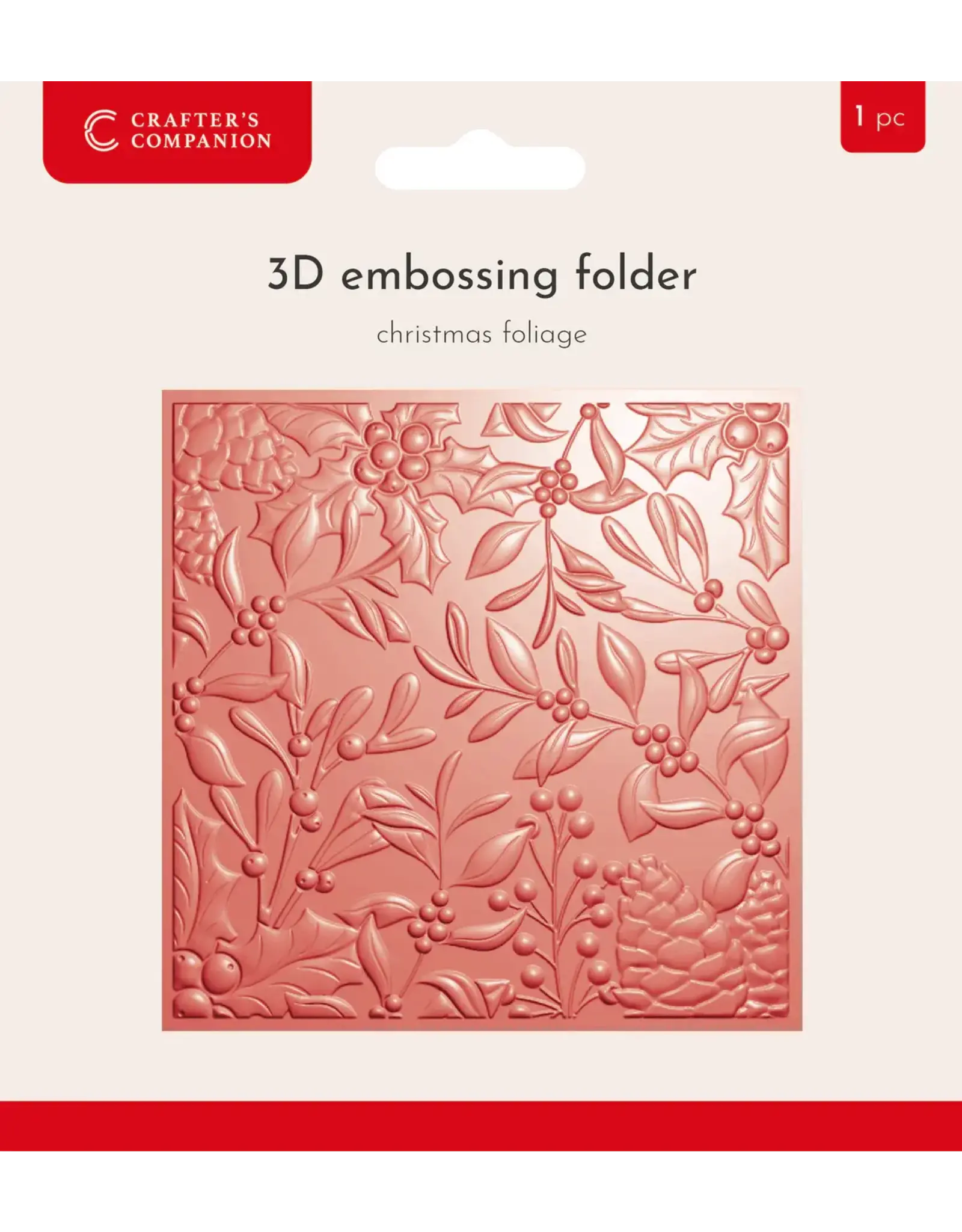 CRAFTERS COMPANION CRAFTERS COMPANION CHRISTMAS FOLIAGE 3D EMBOSSING FOLDER