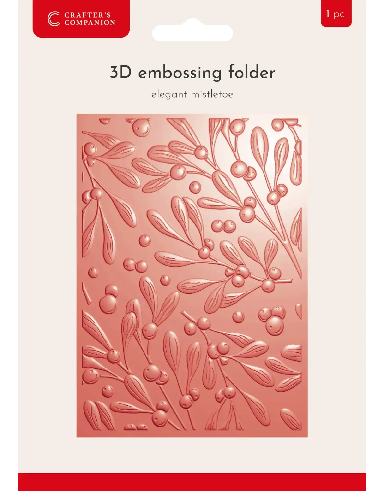 CRAFTERS COMPANION CRAFTERS COMPANION ELEGANT MISTLETOE 3D EMBOSSING FOLDER