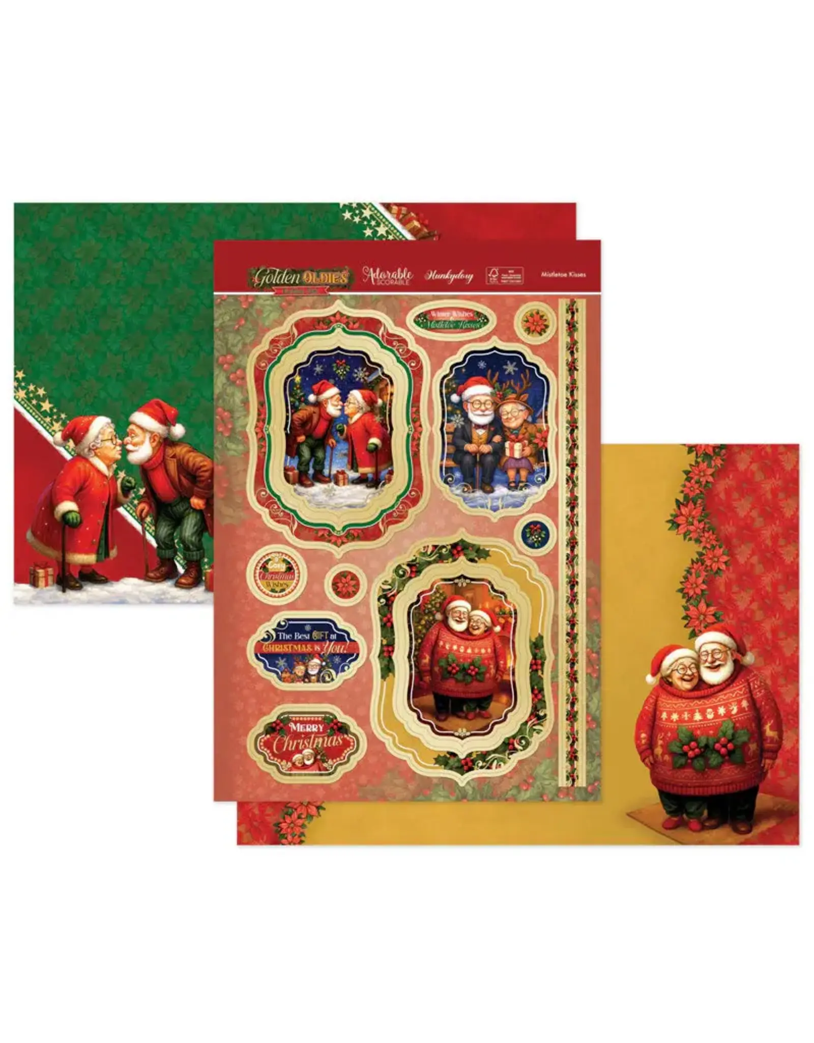 HUNKYDORY CRAFTS LTD. HUNKYDORY MISTLETOE KISSES LUXURY TOPPER SET
