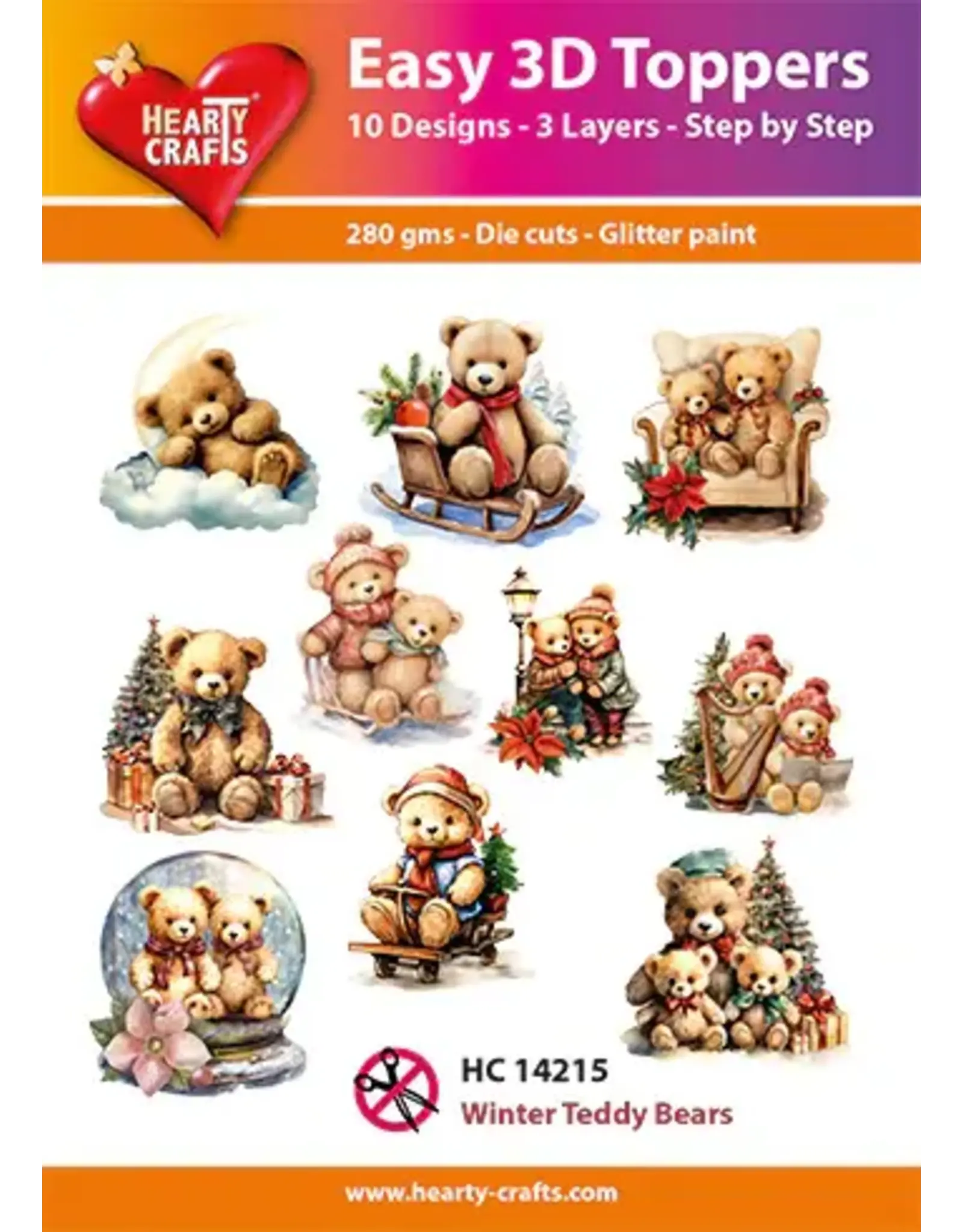 HEARTY CRAFTS HEARTY CRAFTS WINTER TEDDY BEARS EASY 3D TOPPERS