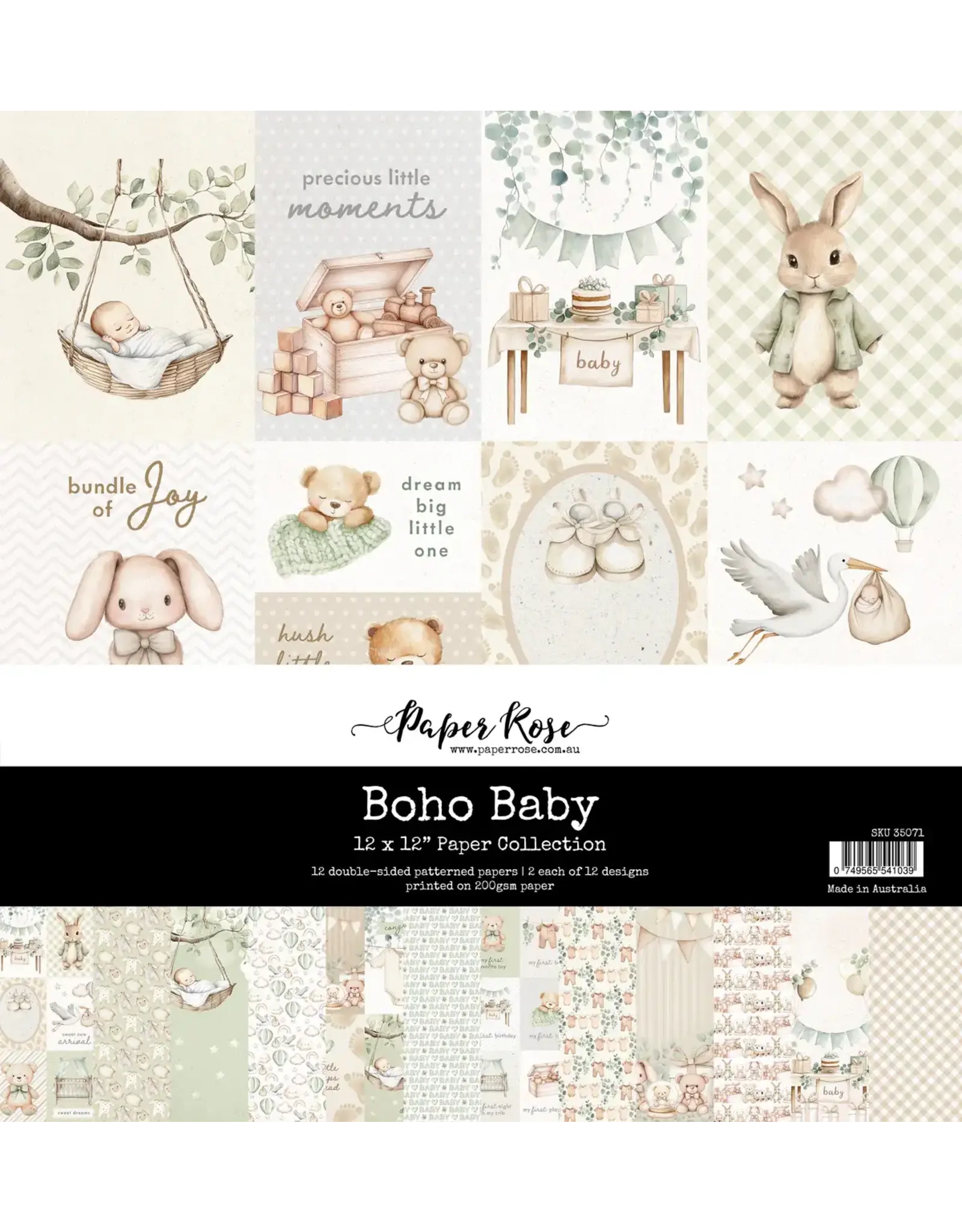 PAPER ROSE PAPER ROSE BOHO BABY 12x12 PAPER COLLECTION