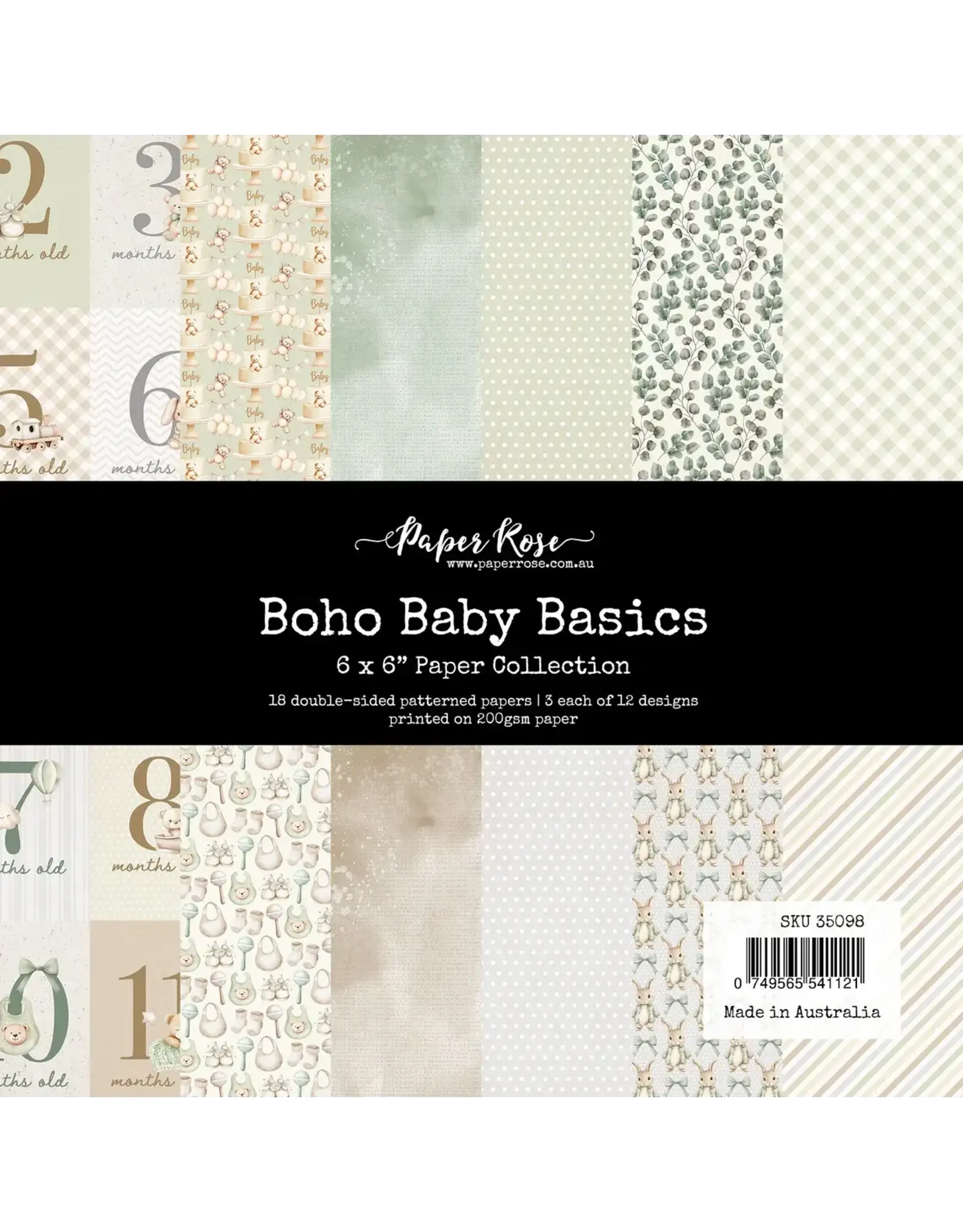 PAPER ROSE PAPER ROSE BOHO BABY 6x6 BASICS PAPER COLLECTION