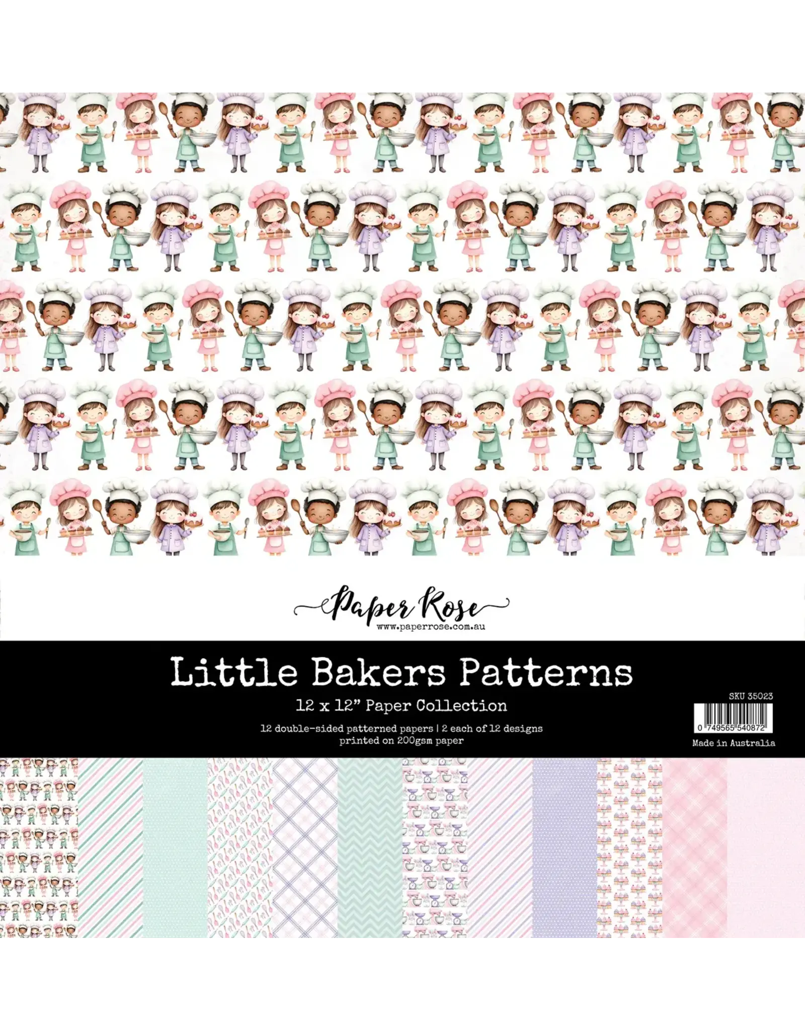 PAPER ROSE PAPER ROSE LITTLE BAKERS PATTERNS 12x12 PAPER COLLECTION