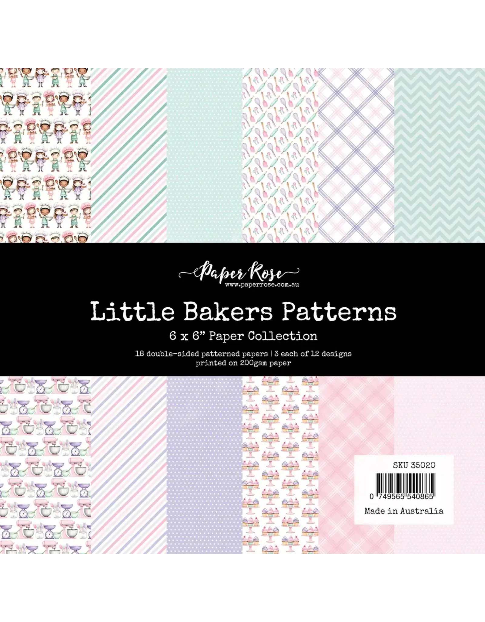 PAPER ROSE PAPER ROSE LITTLE BAKERS PATTERNS 6x6 PAPER COLLECTION