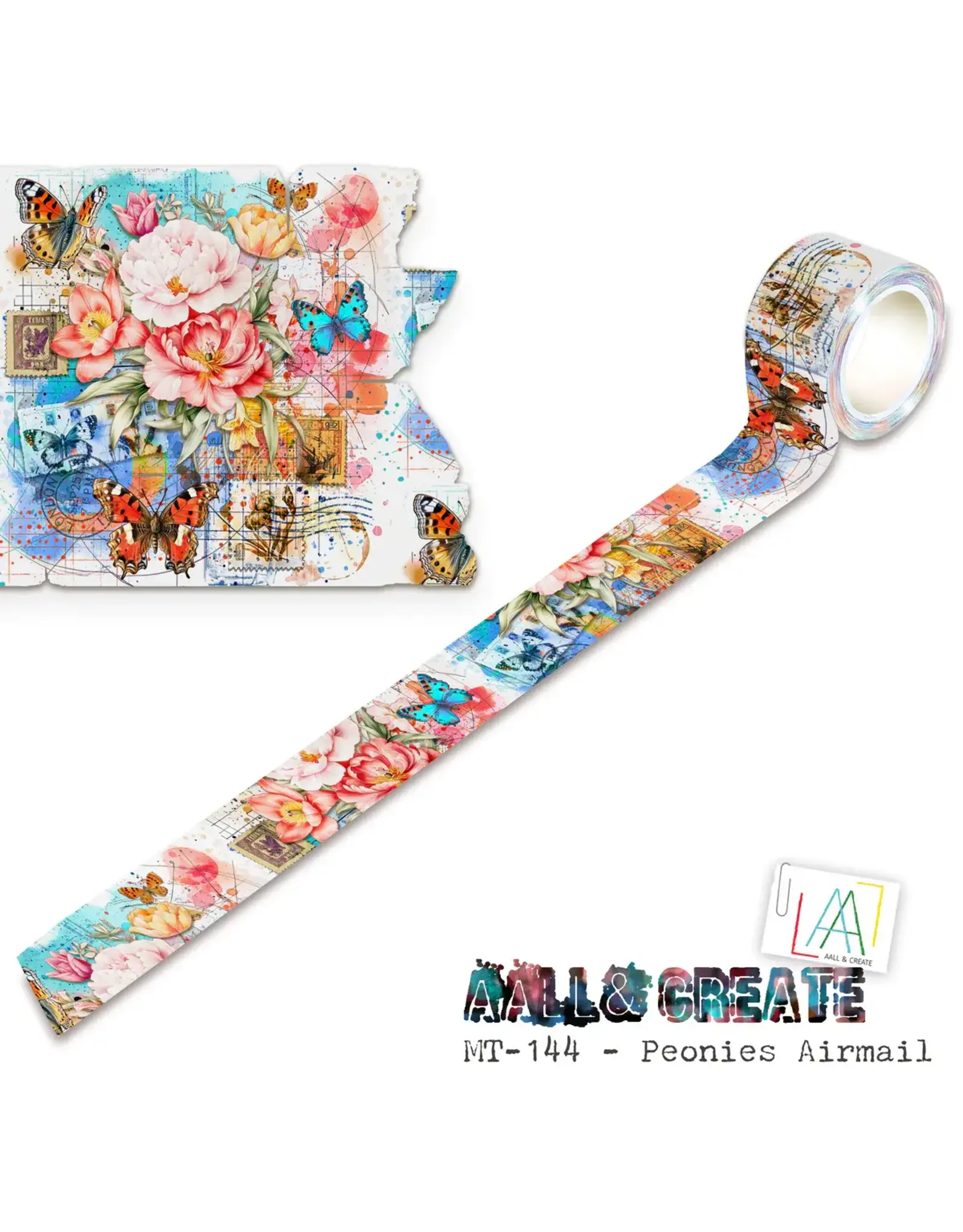 AALL & CREATE AALL & CREATE #144 PEONIES AIRMAIL LAYER IT UP! WASHI TAPE
