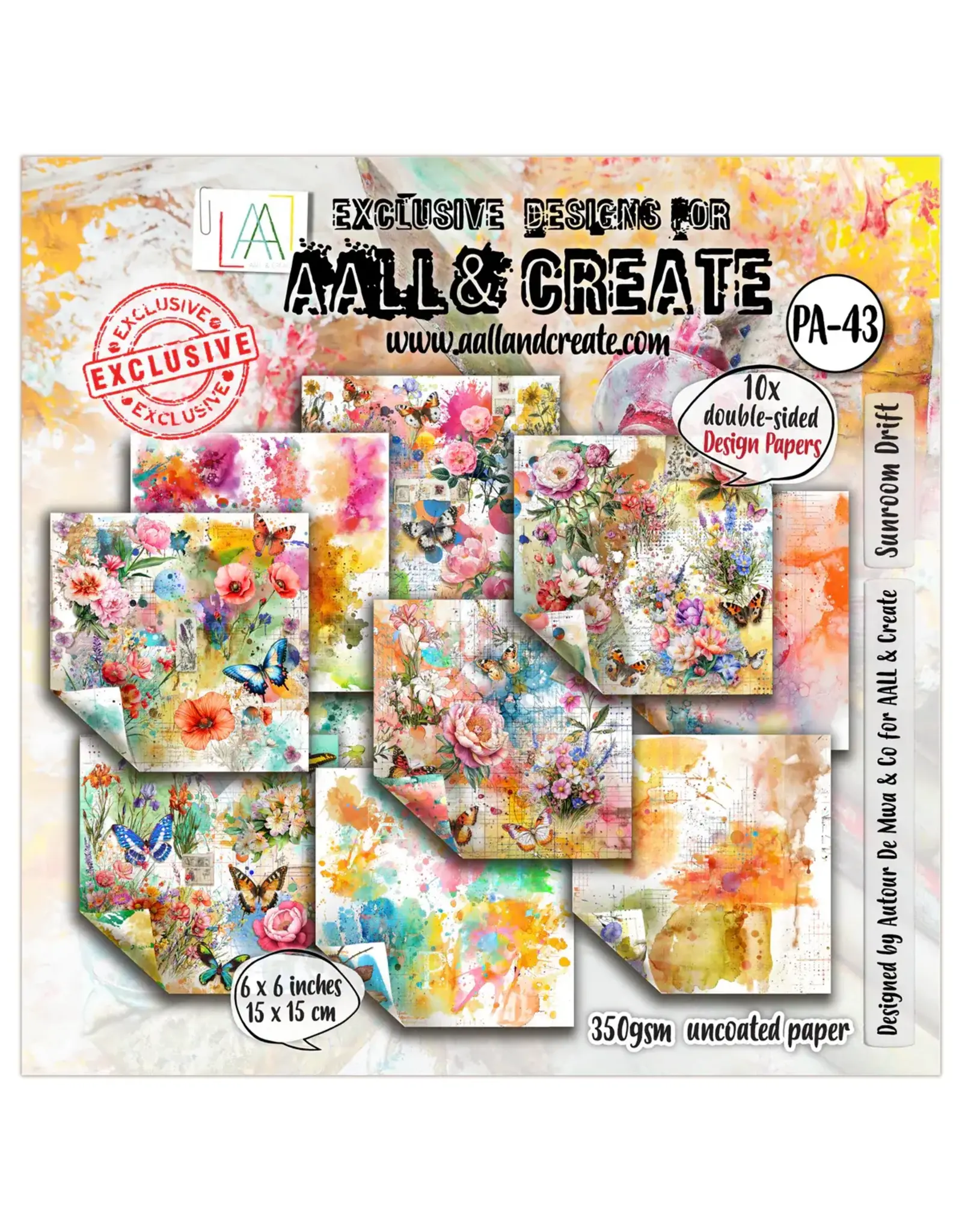AALL & CREATE AALL & CREATE AUTOUR DE MWA & CO #43 SUNROOM DRIFT 6x6 DOUBLE-SIDED DESIGN PAPERS 10/PK